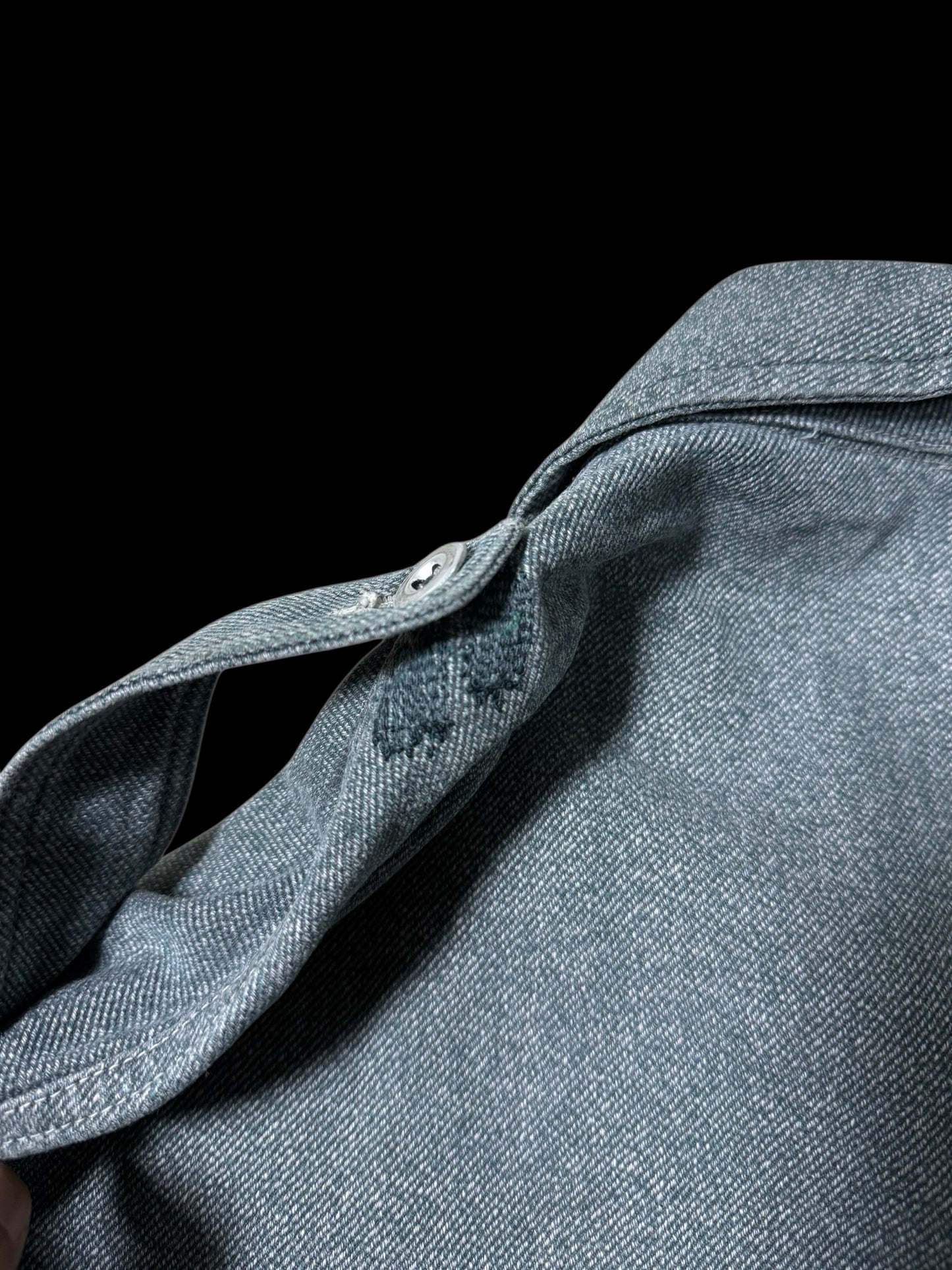 Vintage 1960s-70s European Military Style Work Jacket Grey Denim