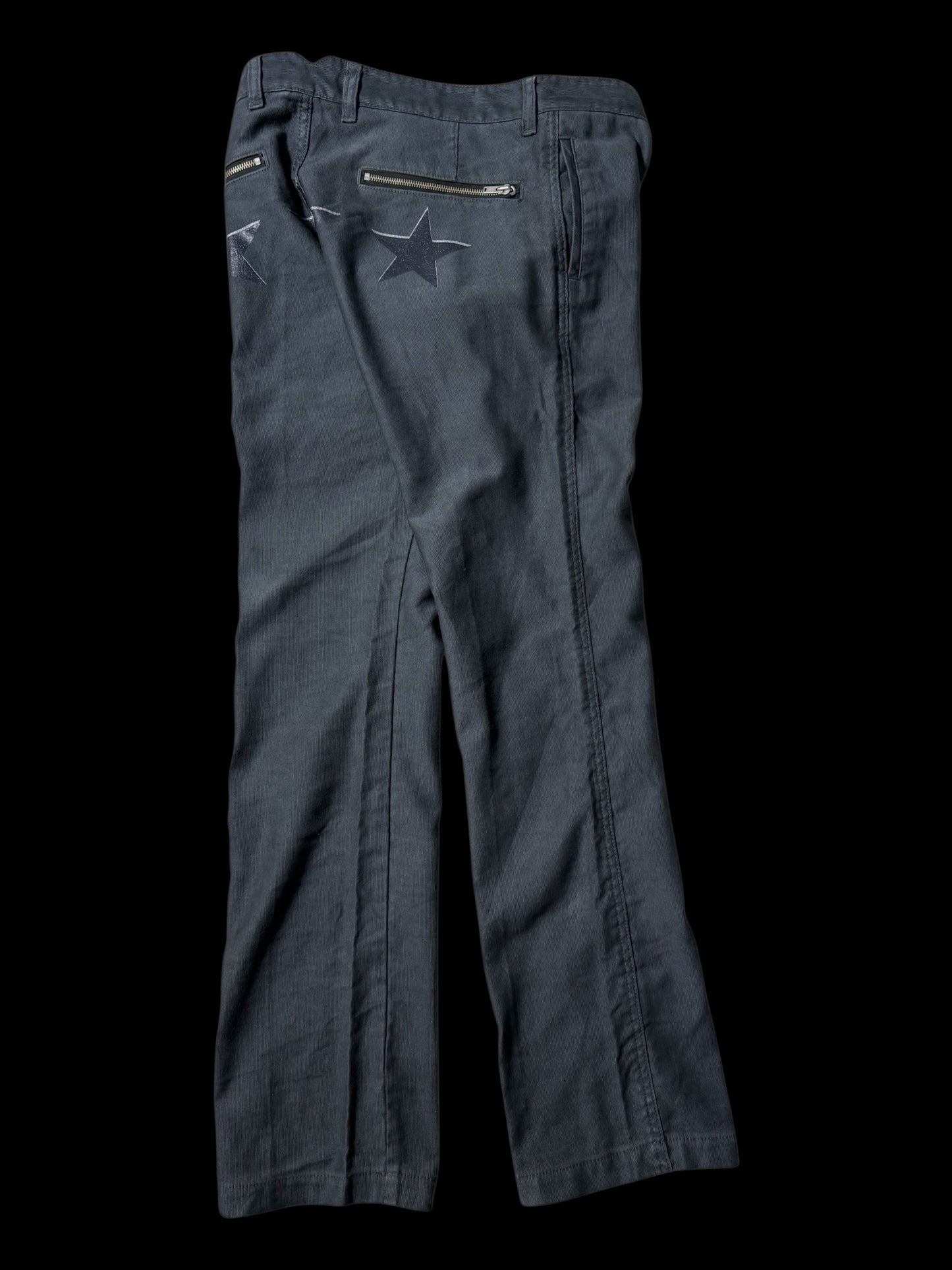 Y2K Biglidue Star Back Zip Pocket Trousers Made In Japan