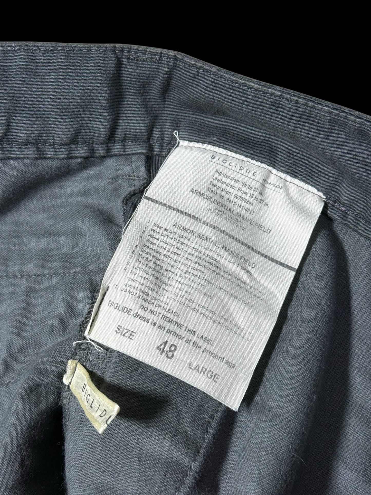 Y2K Biglidue Star Back Zip Pocket Trousers Made In Japan