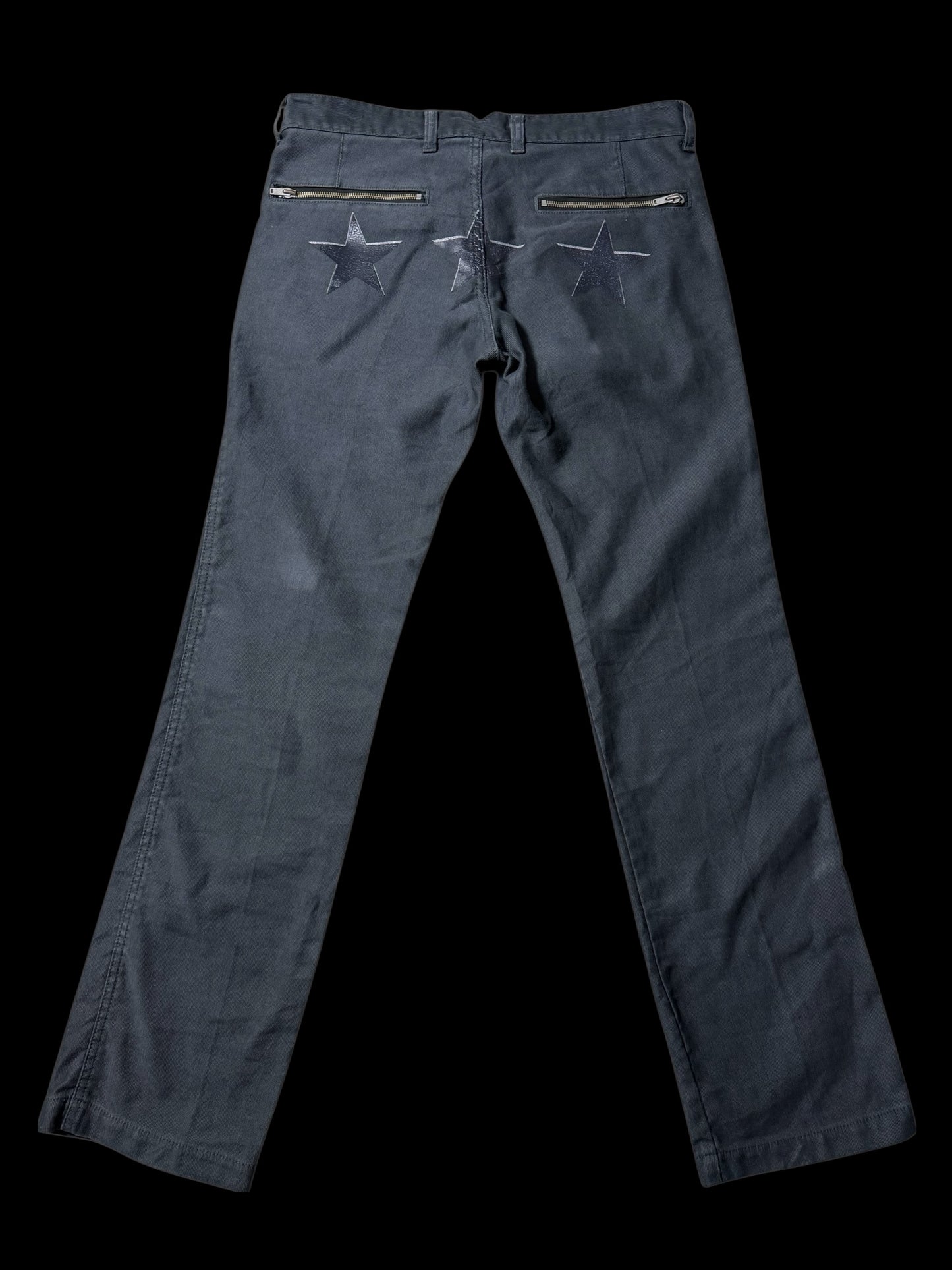Y2K Biglidue Star Back Zip Pocket Trousers Made In Japan