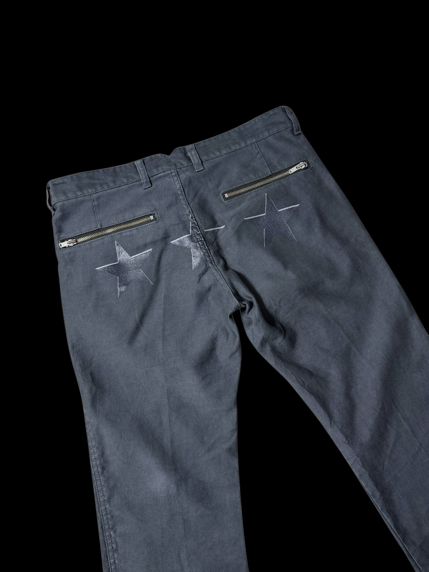 Y2K Biglidue Star Back Zip Pocket Trousers Made In Japan