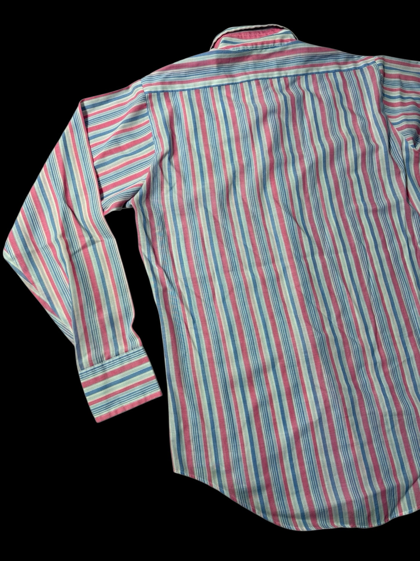 Vintage 1970s–80s Beeline Permanent Press Stripe Shirt Made In Usa