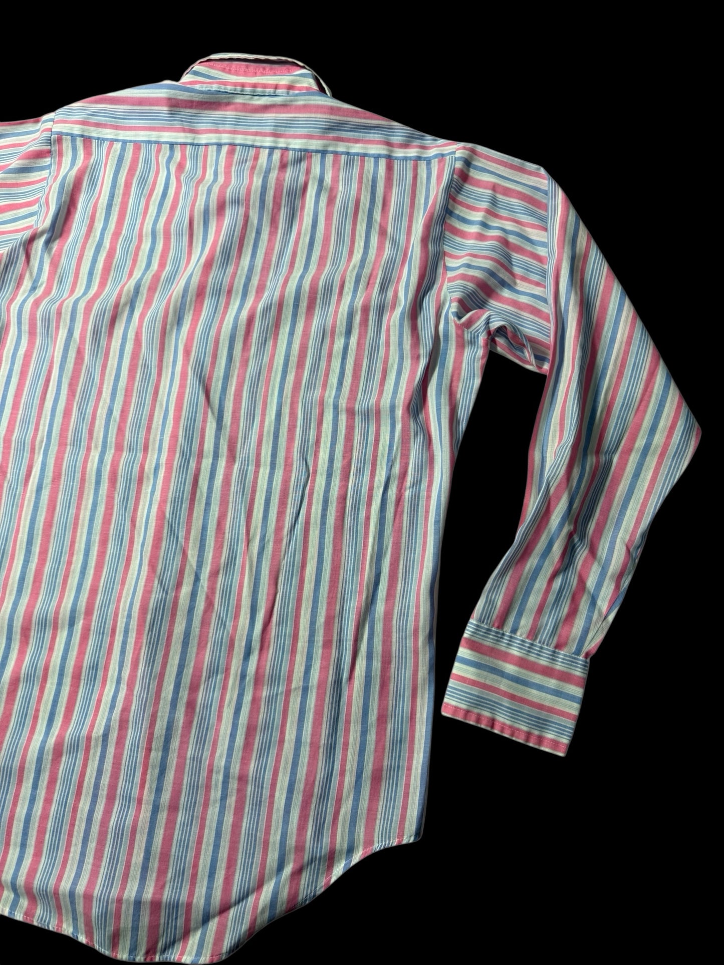 Vintage 1970s–80s Beeline Permanent Press Stripe Shirt Made In Usa