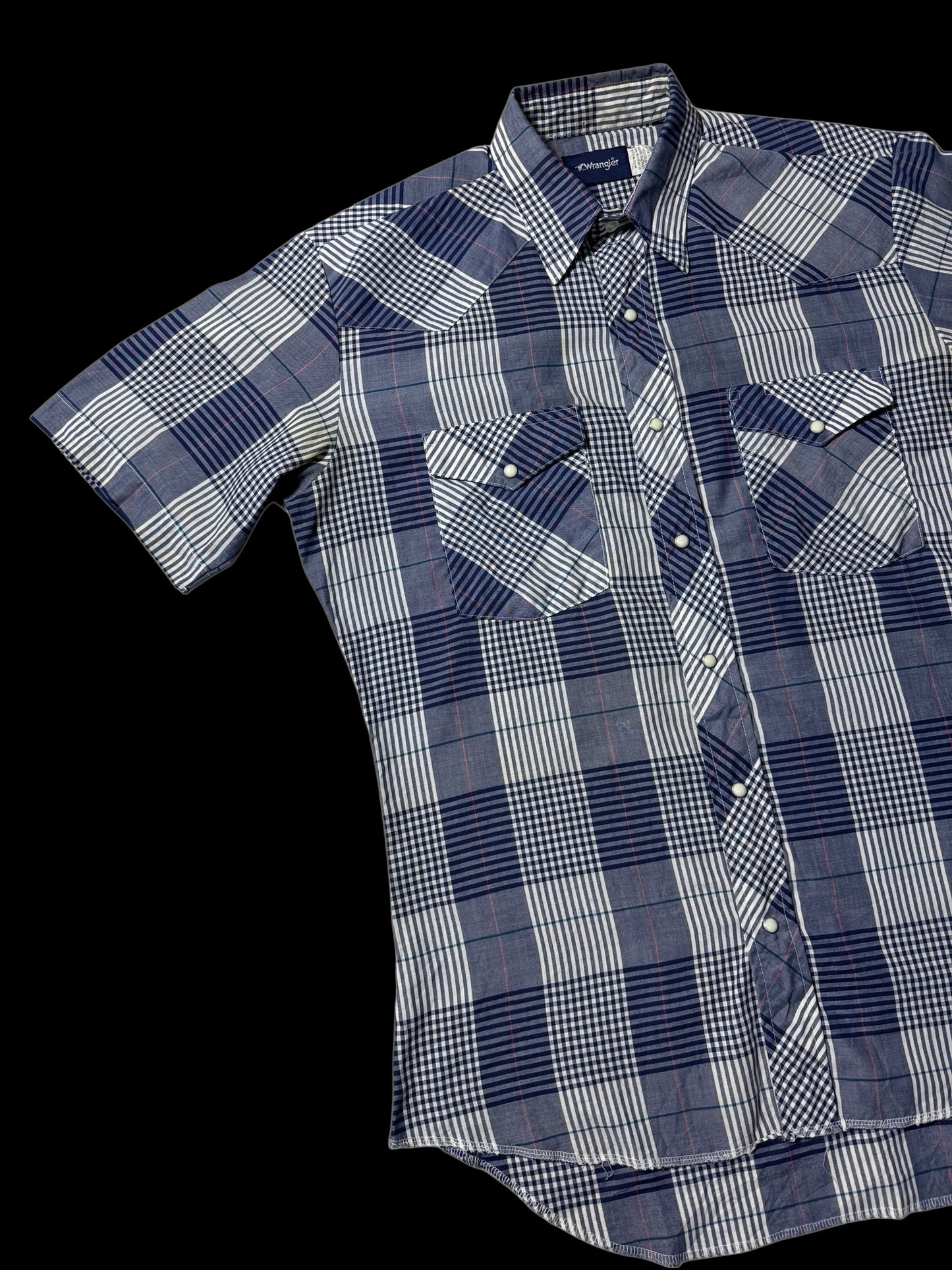 Vintage 1970s-80s Wrangler Plaid Western Shirt