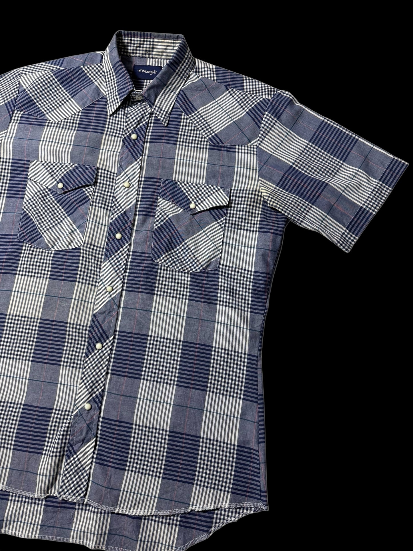 Vintage 1970s-80s Wrangler Plaid Western Shirt