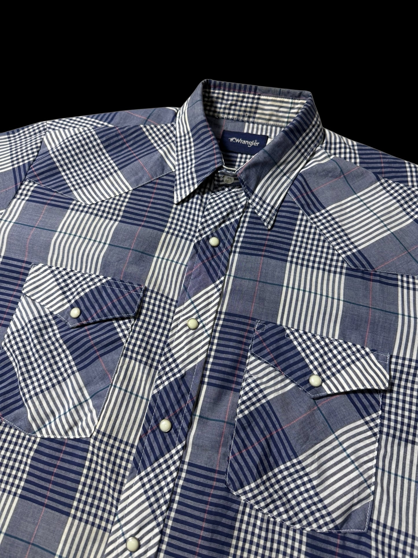 Vintage 1970s-80s Wrangler Plaid Western Shirt