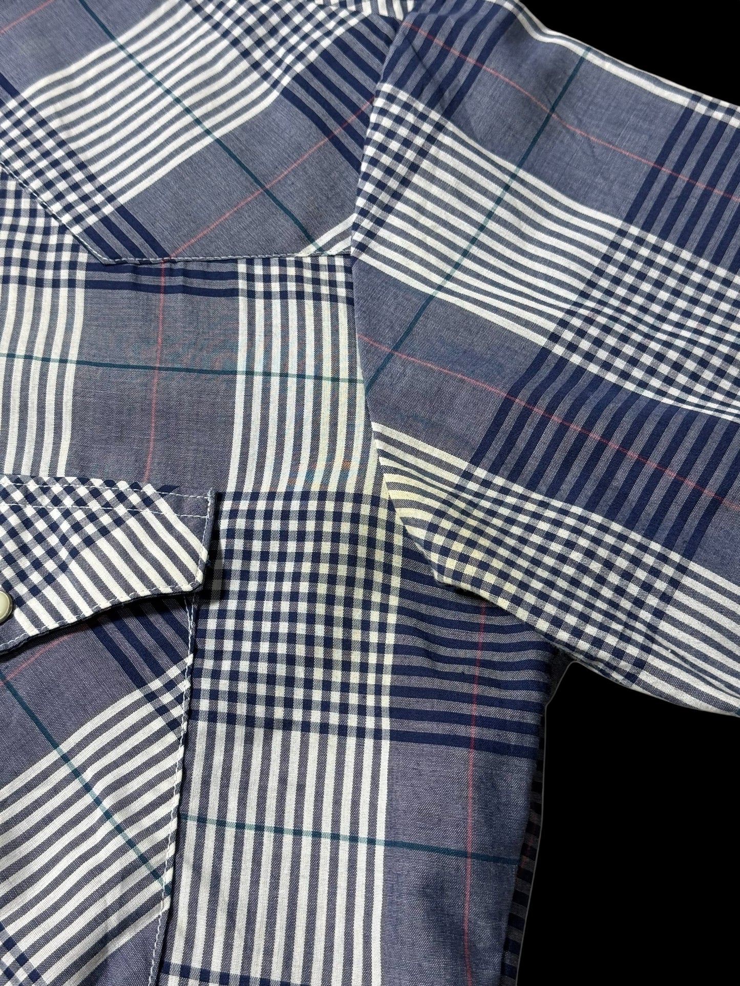 Vintage 1970s-80s Wrangler Plaid Western Shirt