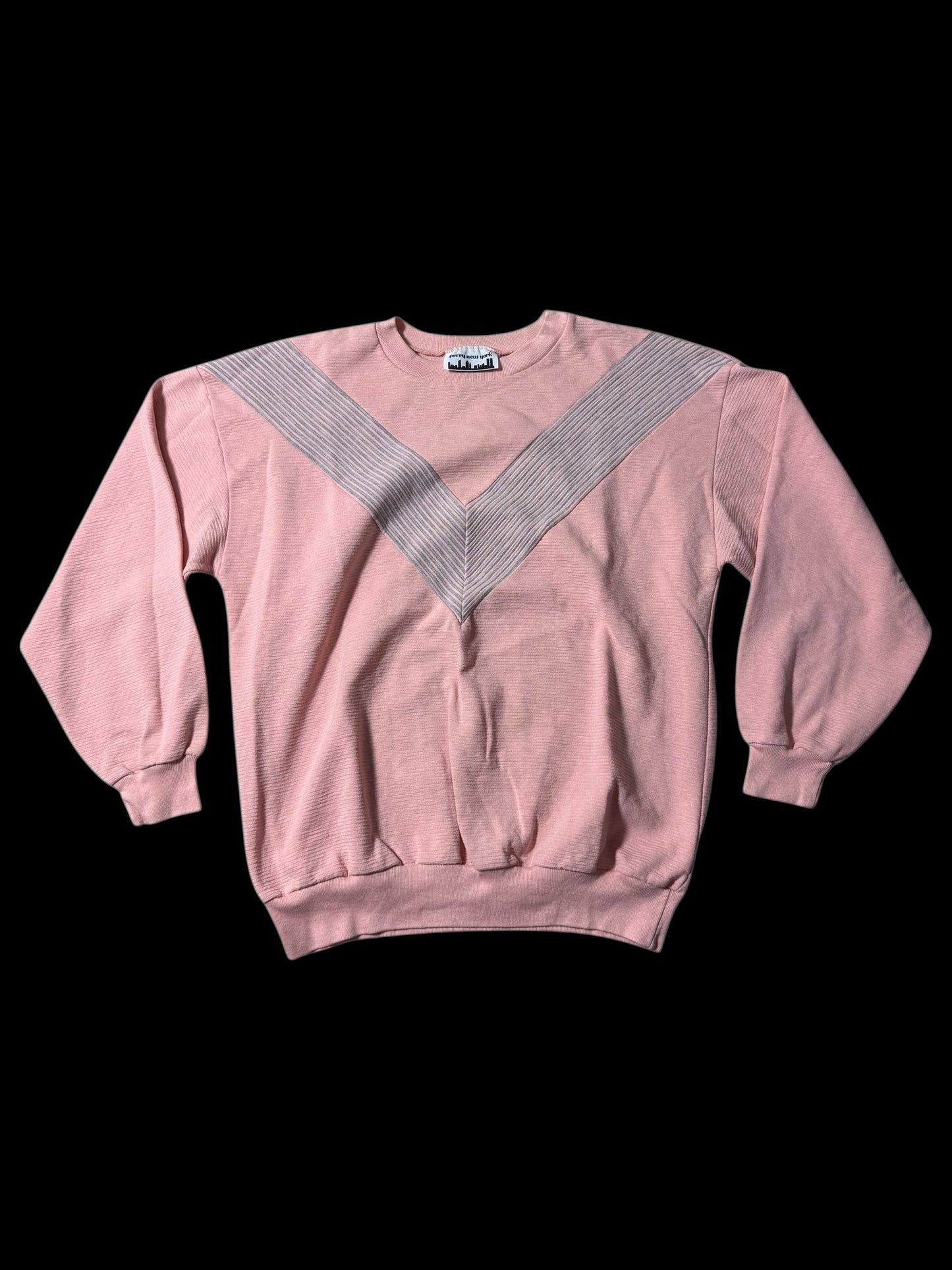 Vintage Perry New York V-Stripe Crewneck Sweatshirt USA Made