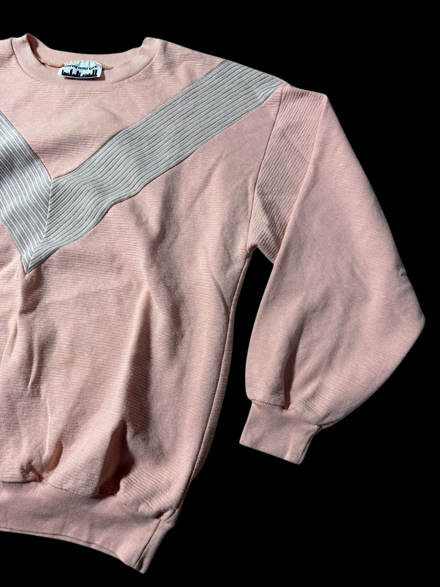 Vintage Perry New York V-Stripe Crewneck Sweatshirt USA Made