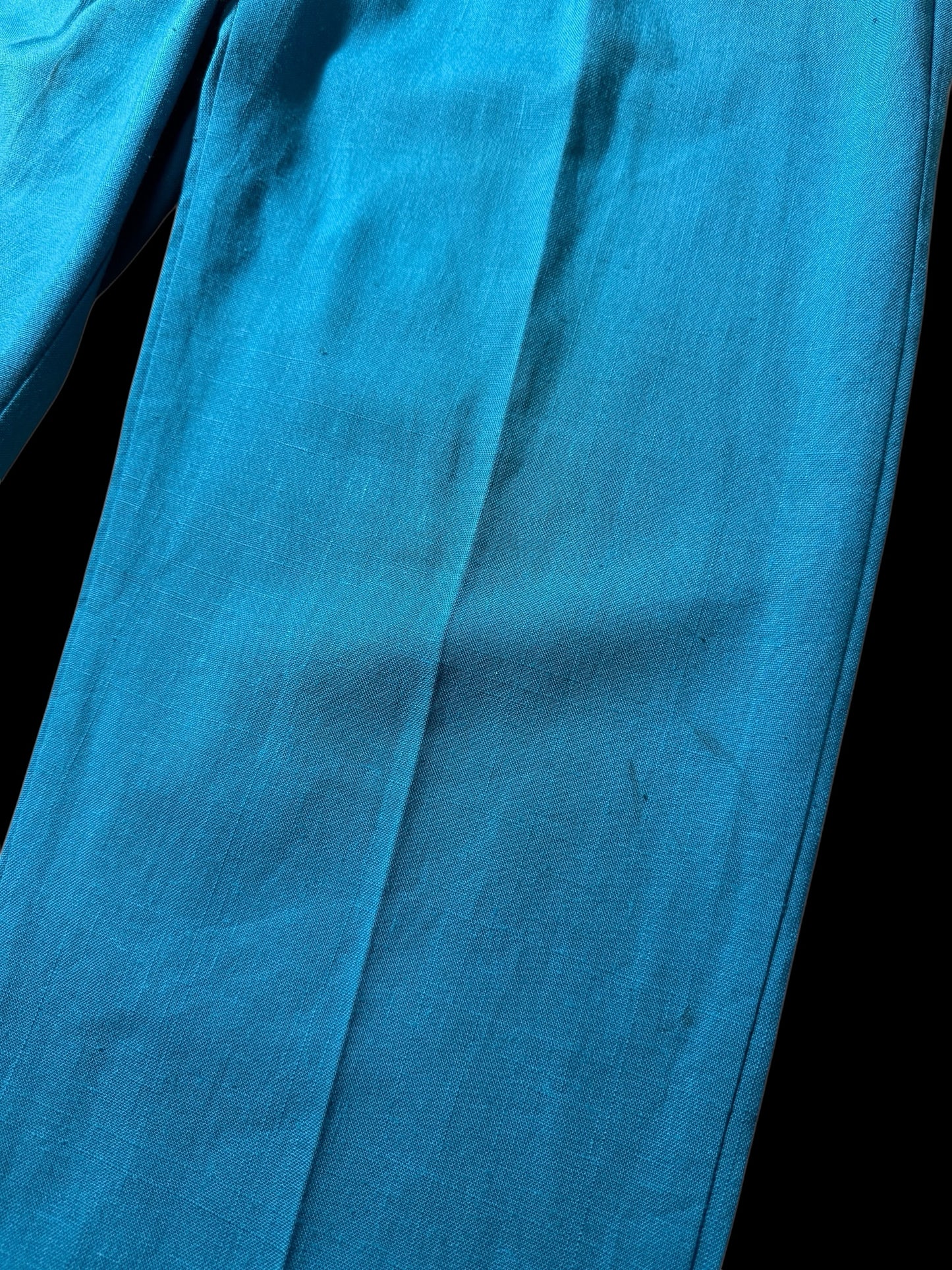 Vintage Cotler Pleated Trousers Teal Blue Classic American Slacks