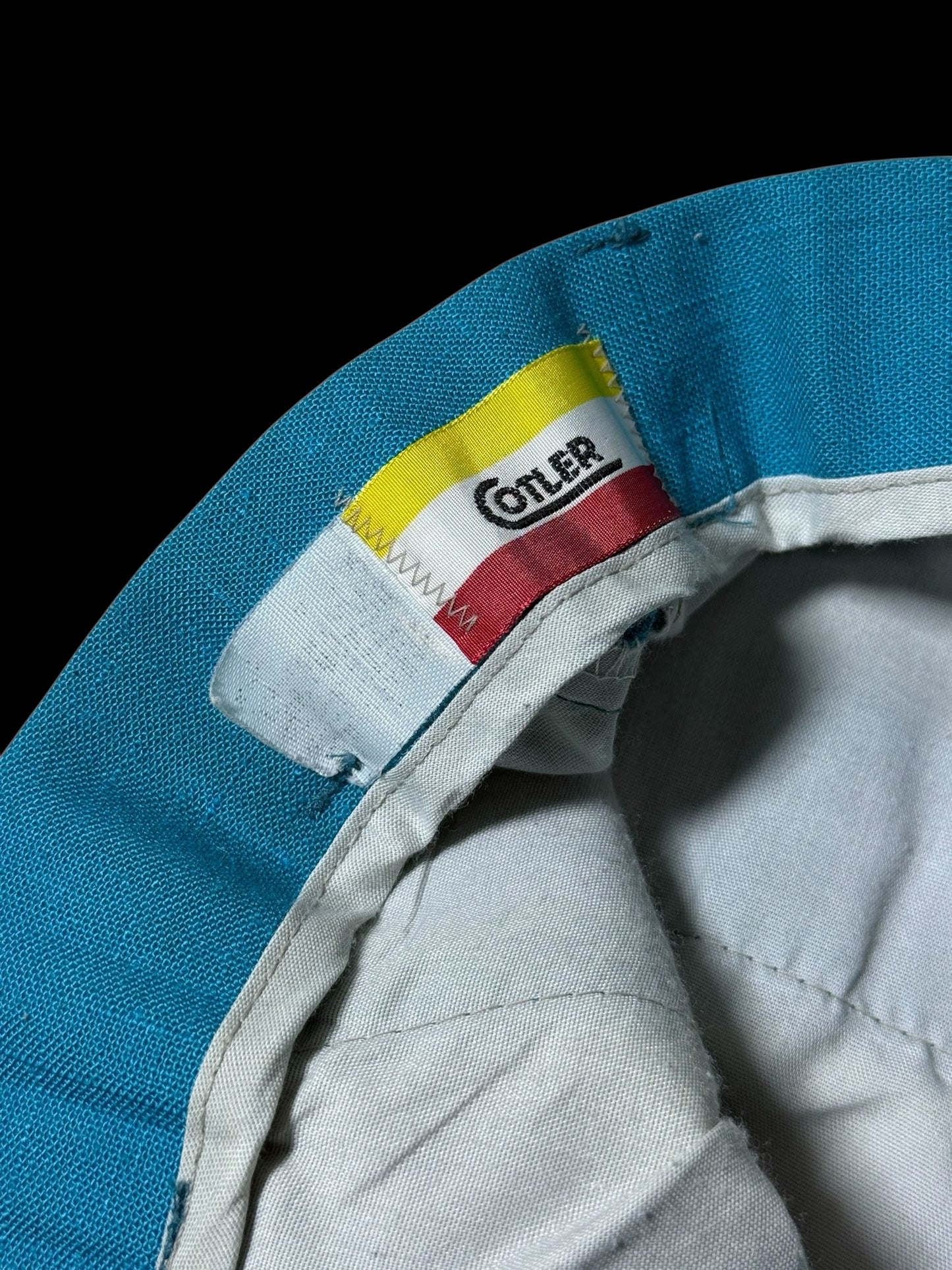 Vintage Cotler Pleated Trousers Teal Blue Classic American Slacks