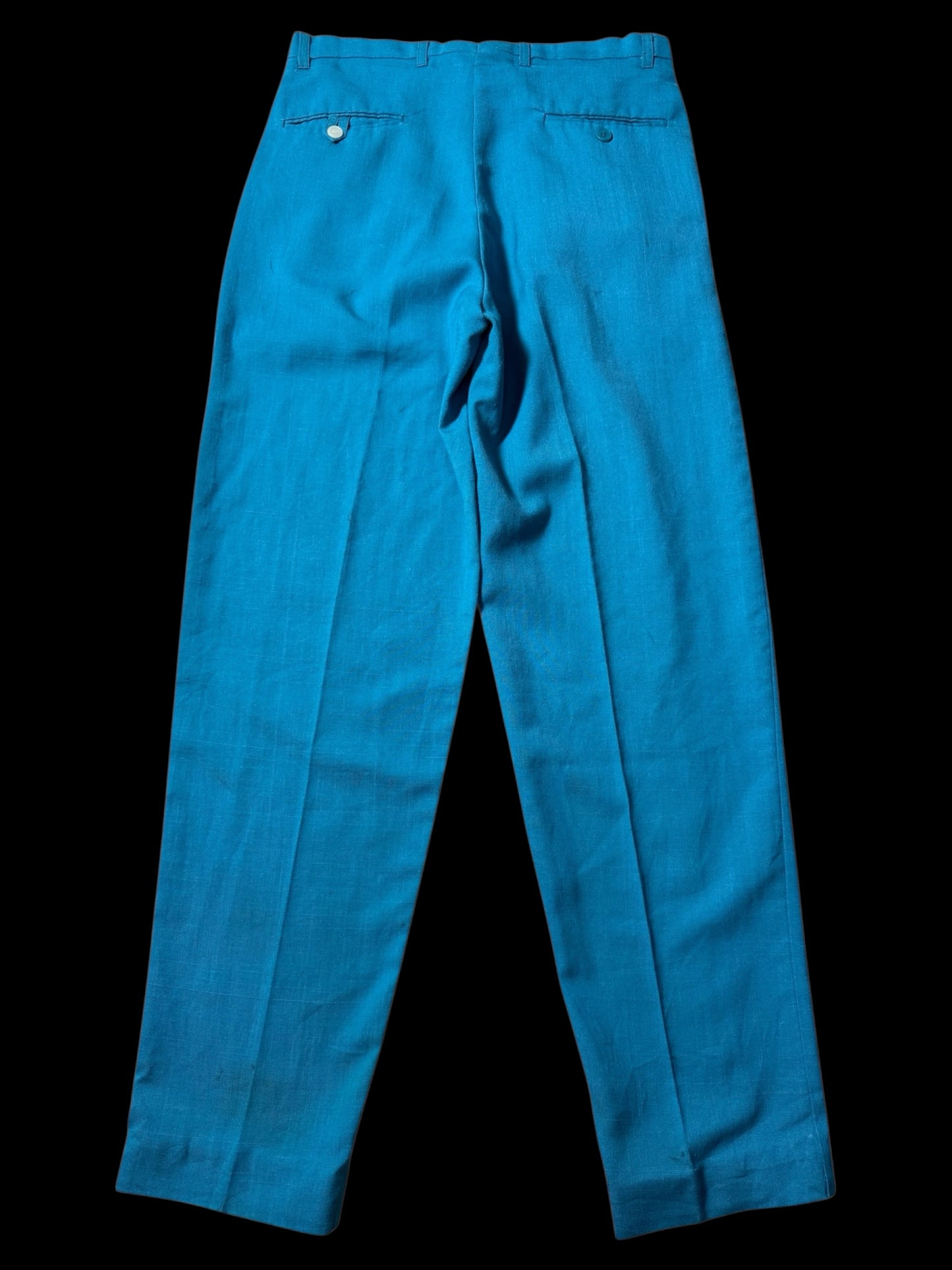 Vintage Cotler Pleated Trousers Teal Blue Classic American Slacks
