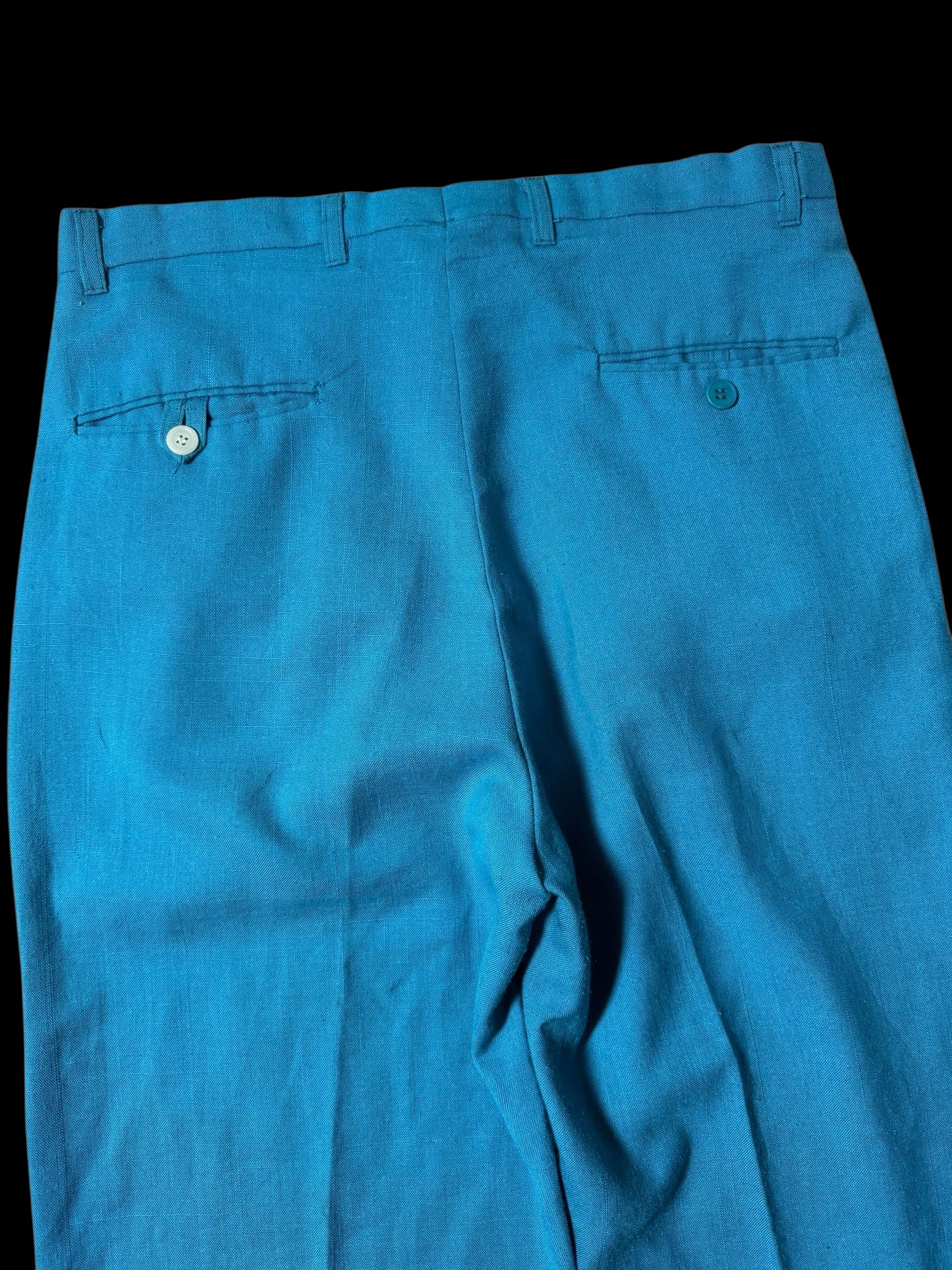 Vintage Cotler Pleated Trousers Teal Blue Classic American Slacks