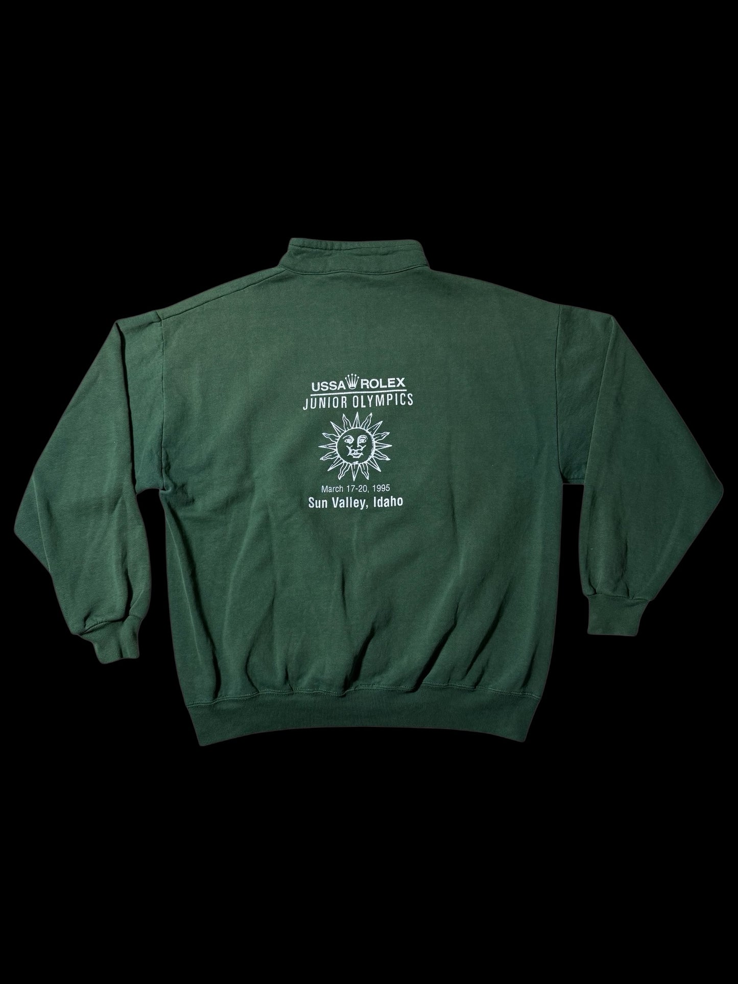 Vintage 1995 Rolex Junior Olympics Half Zip Sweatshirt USA Made