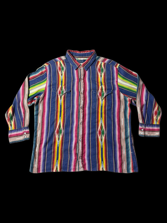 Vintage Polo Ralph Lauren Serape Stripe Western Shirt