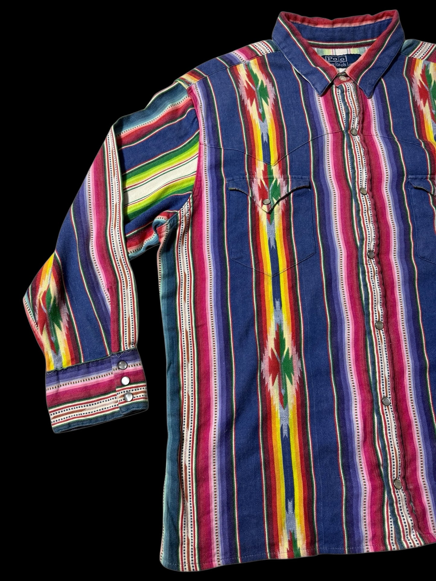 Vintage Polo Ralph Lauren Serape Stripe Western Shirt
