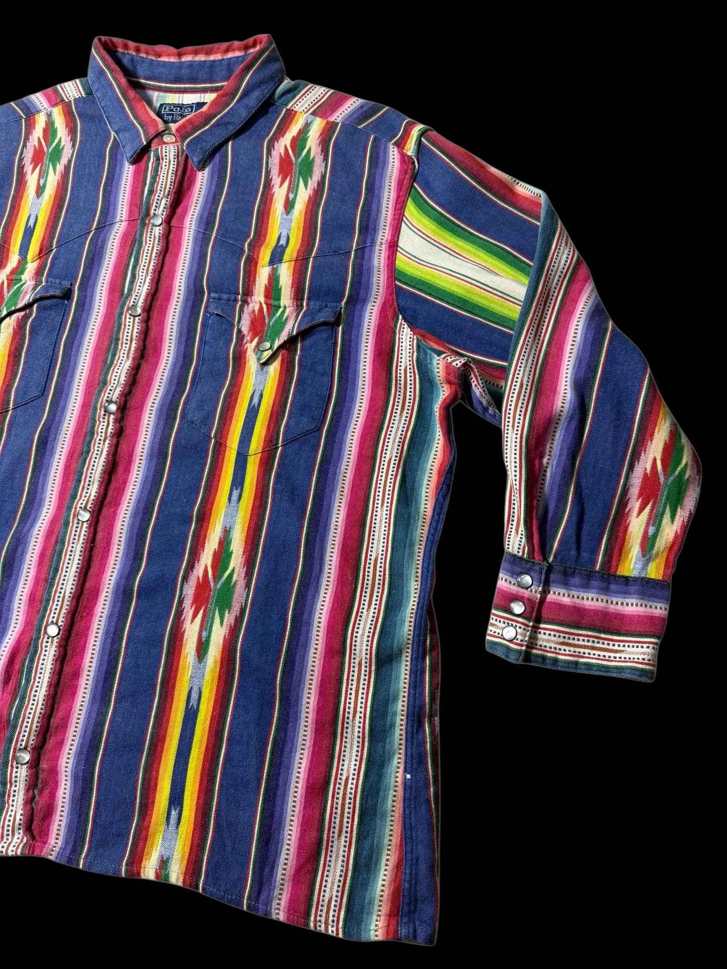 Vintage Polo Ralph Lauren Serape Stripe Western Shirt