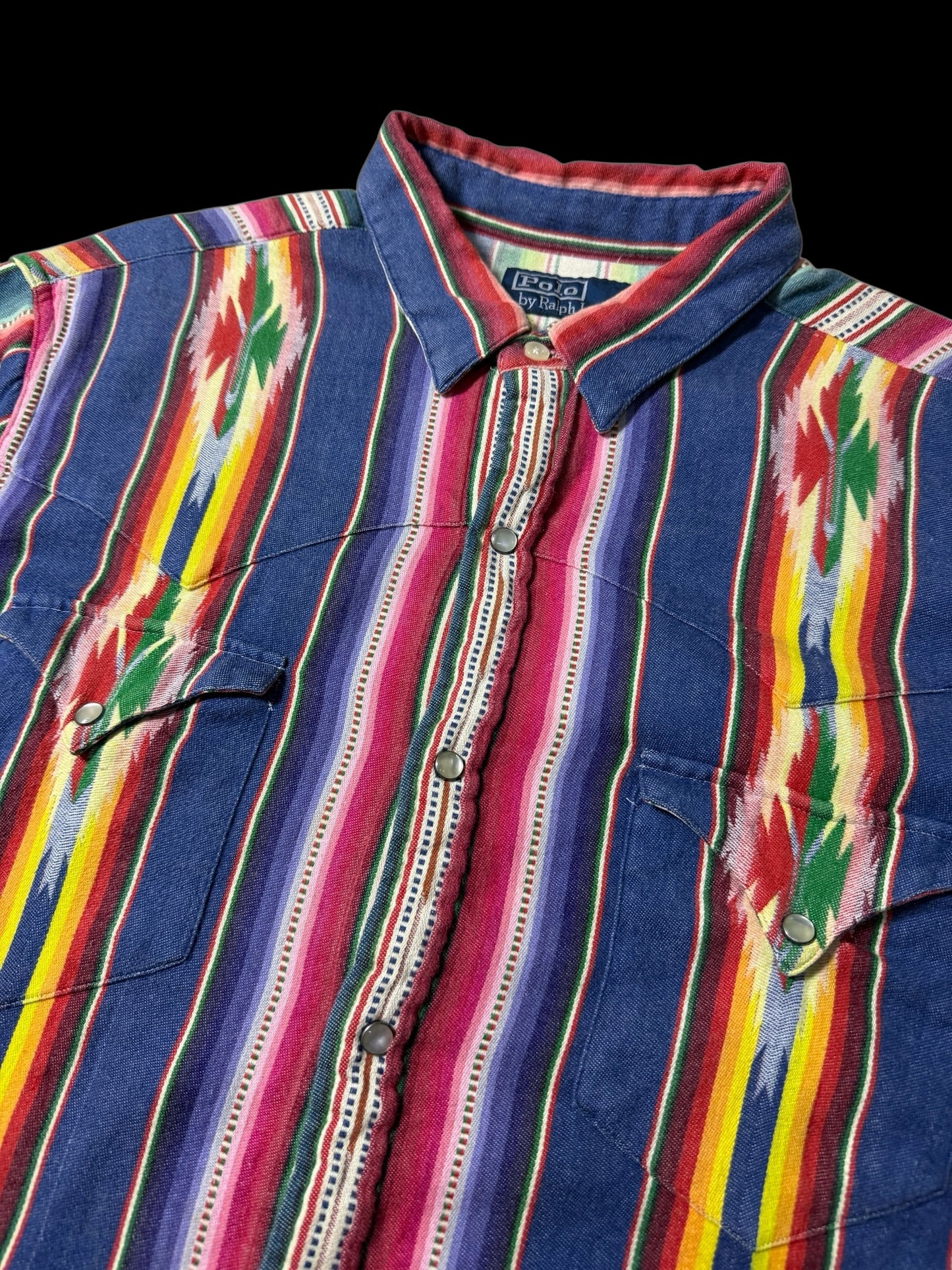 Vintage Polo Ralph Lauren Serape Stripe Western Shirt