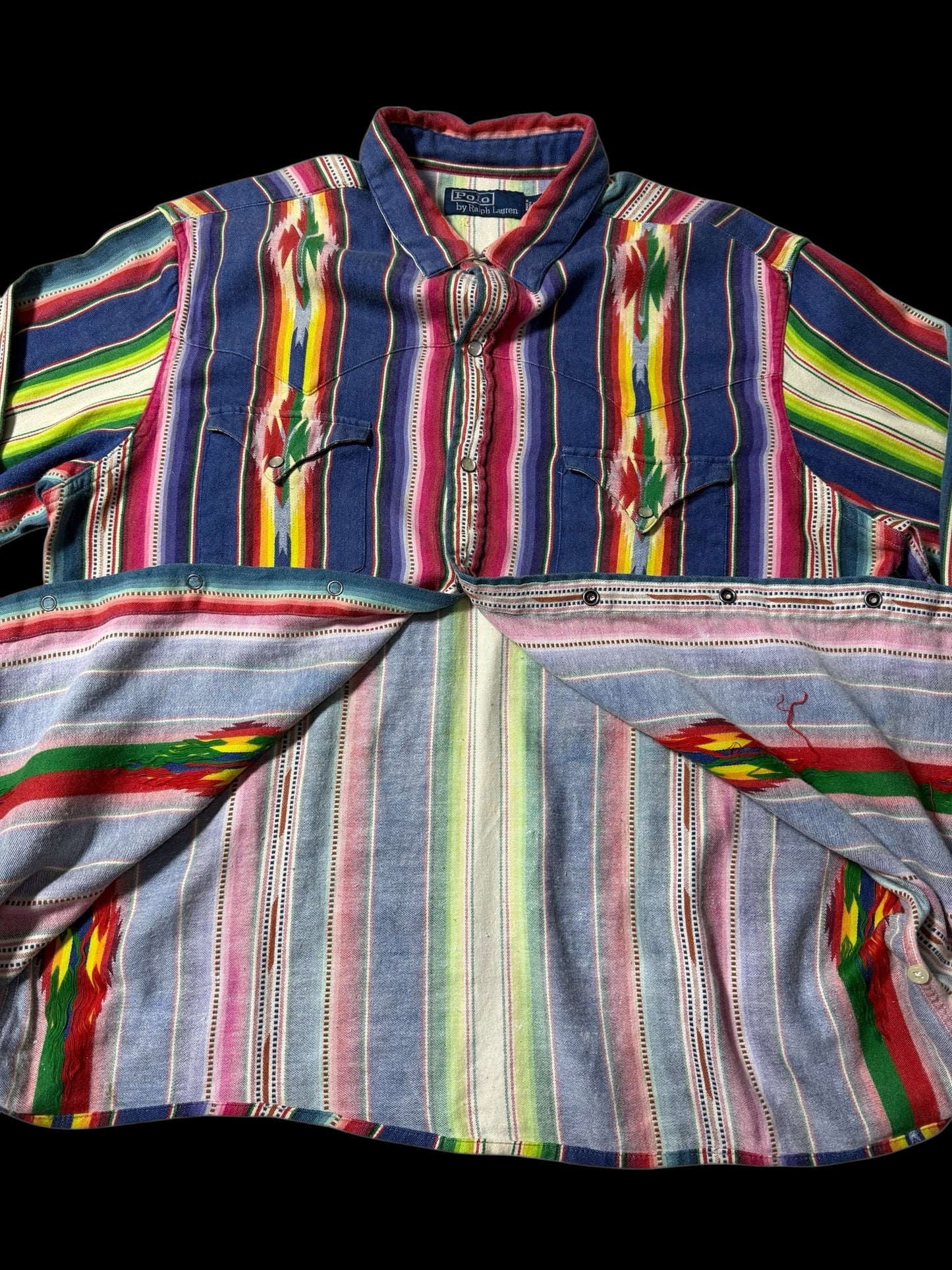 Vintage Polo Ralph Lauren Serape Stripe Western Shirt