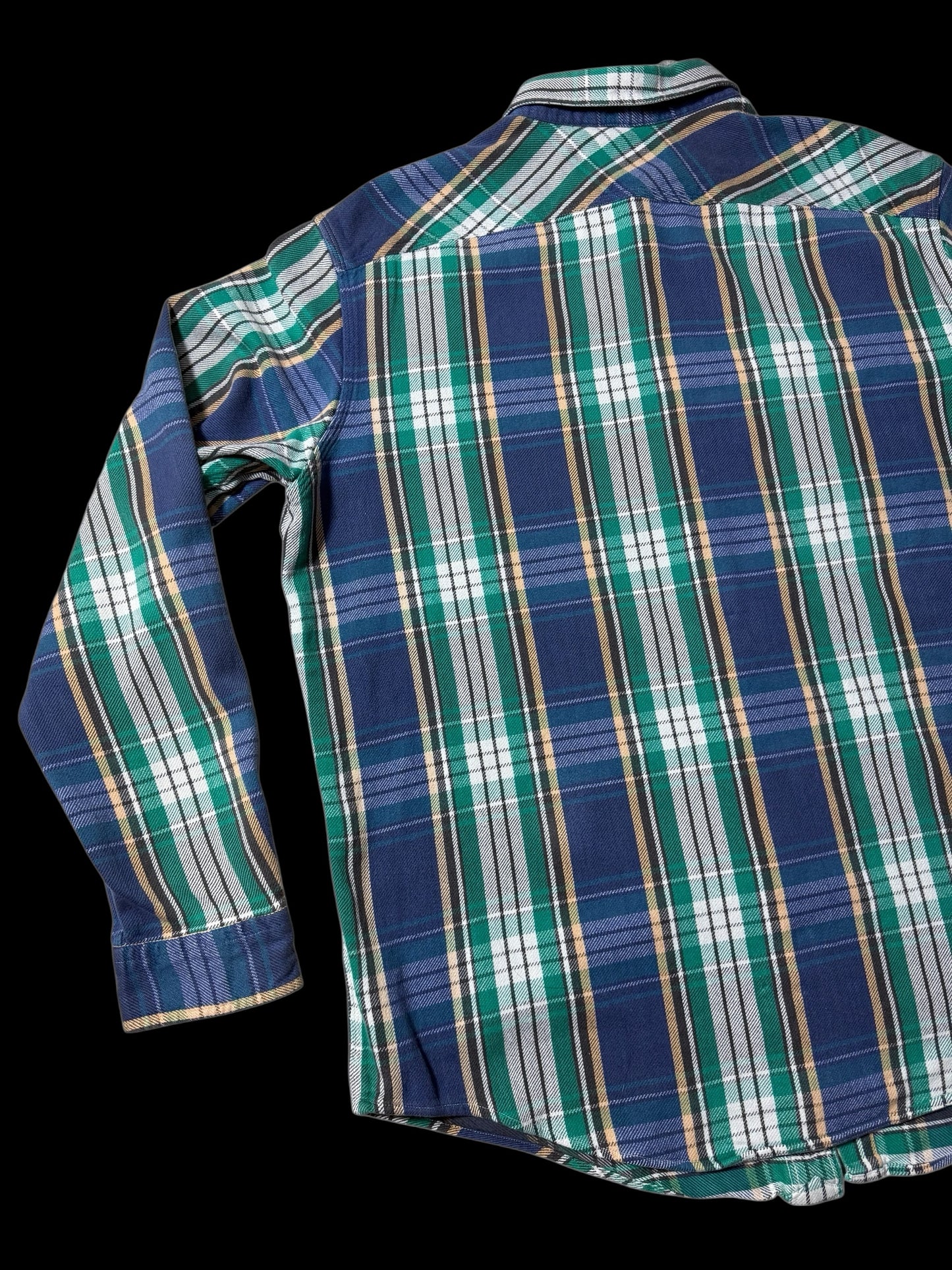 Vintage Polo Ralph Lauren Blue Green Plaid Flannel Shirt