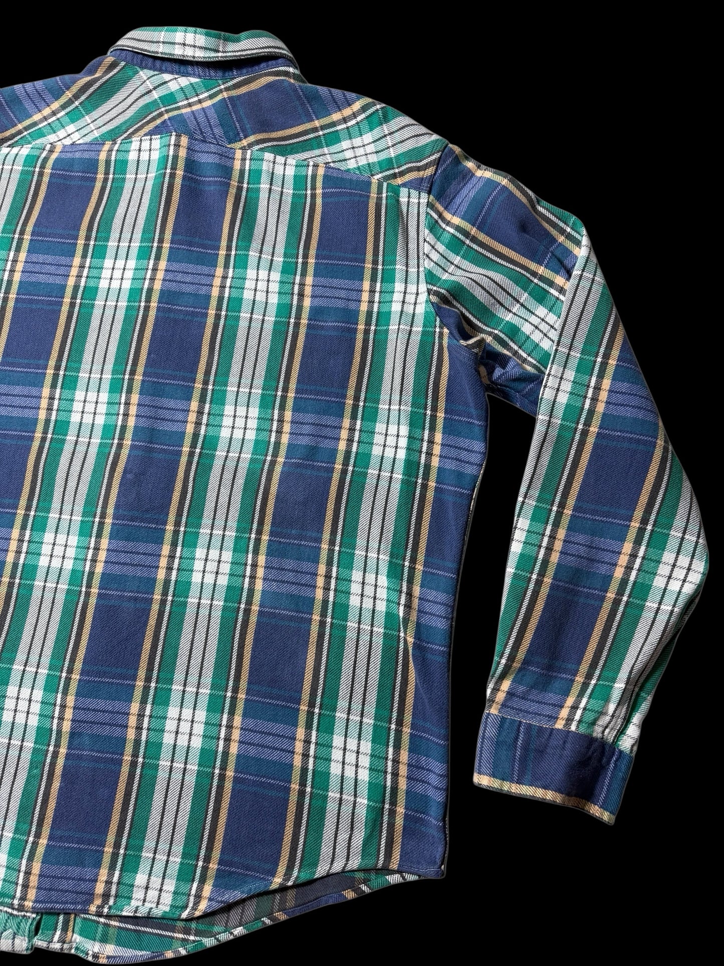 Vintage Polo Ralph Lauren Blue Green Plaid Flannel Shirt