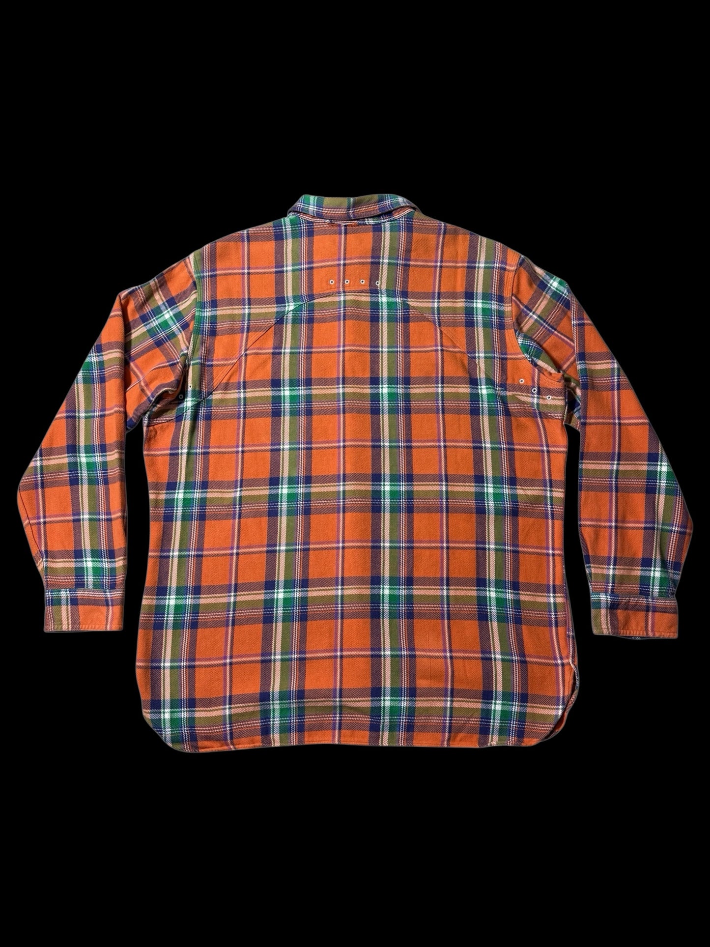 Vintage Polo Ralph Lauren Orange Plaid Flannel Shirt