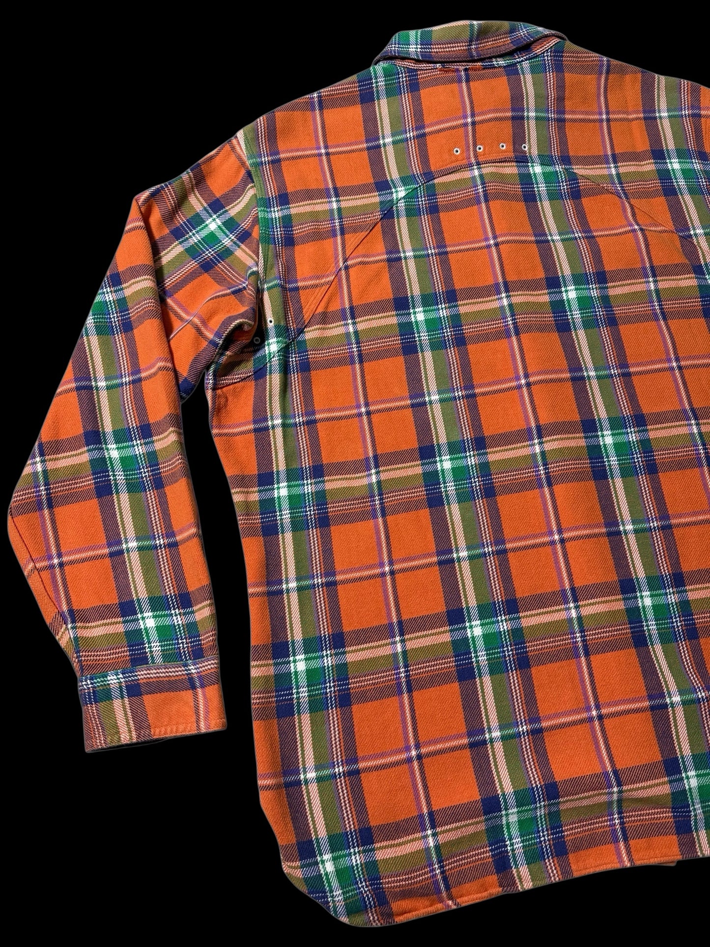 Vintage Polo Ralph Lauren Orange Plaid Flannel Shirt