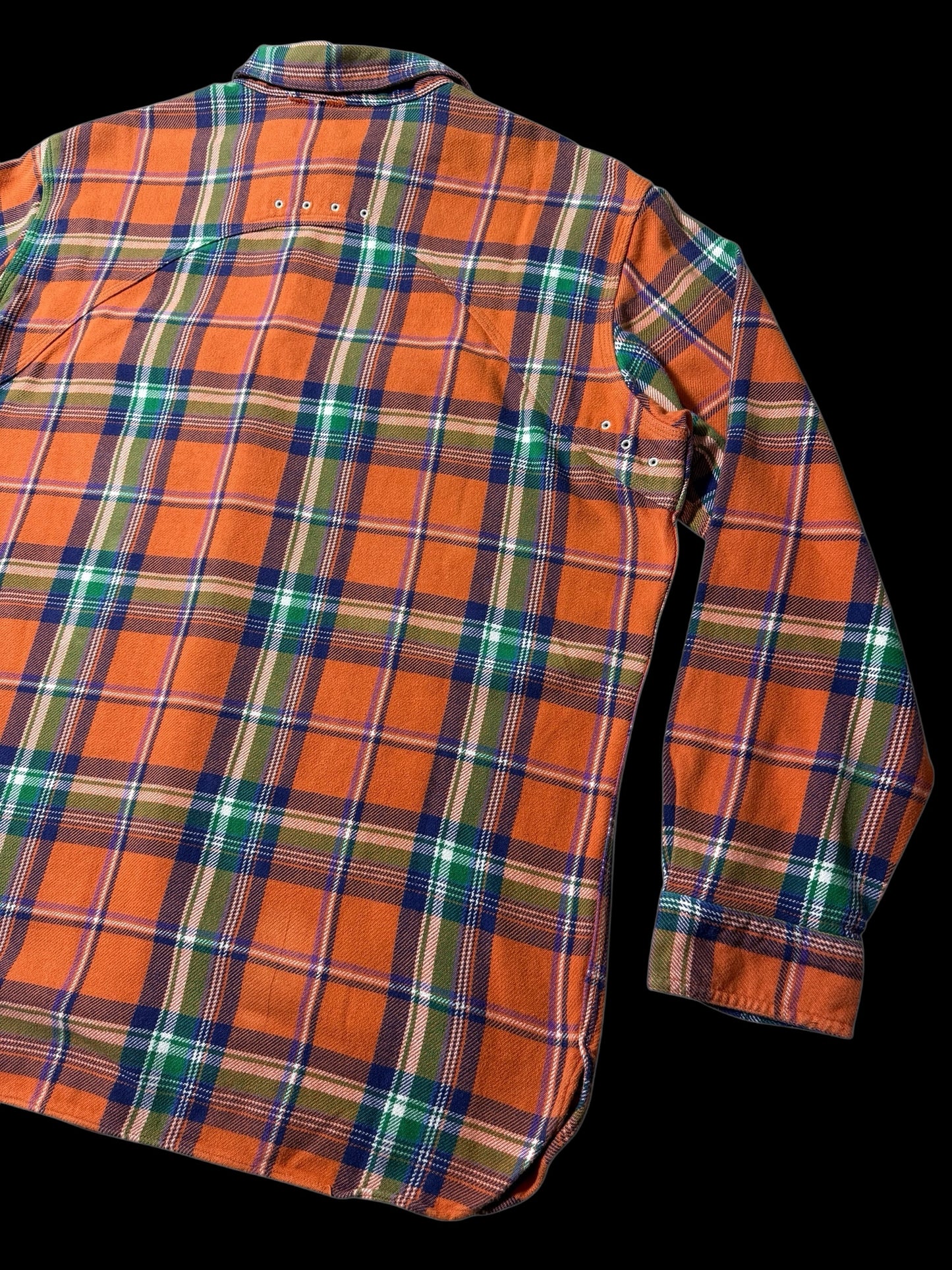 Vintage Polo Ralph Lauren Orange Plaid Flannel Shirt