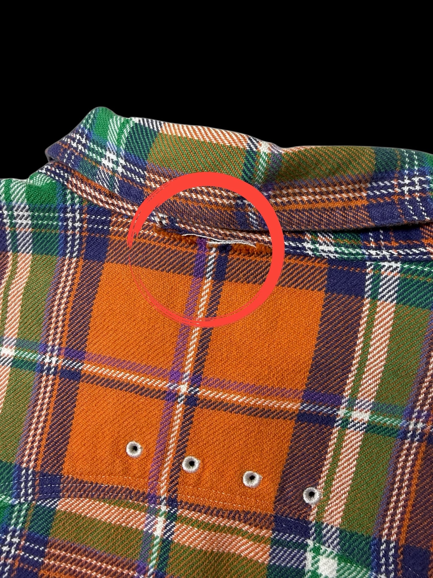 Vintage Polo Ralph Lauren Orange Plaid Flannel Shirt