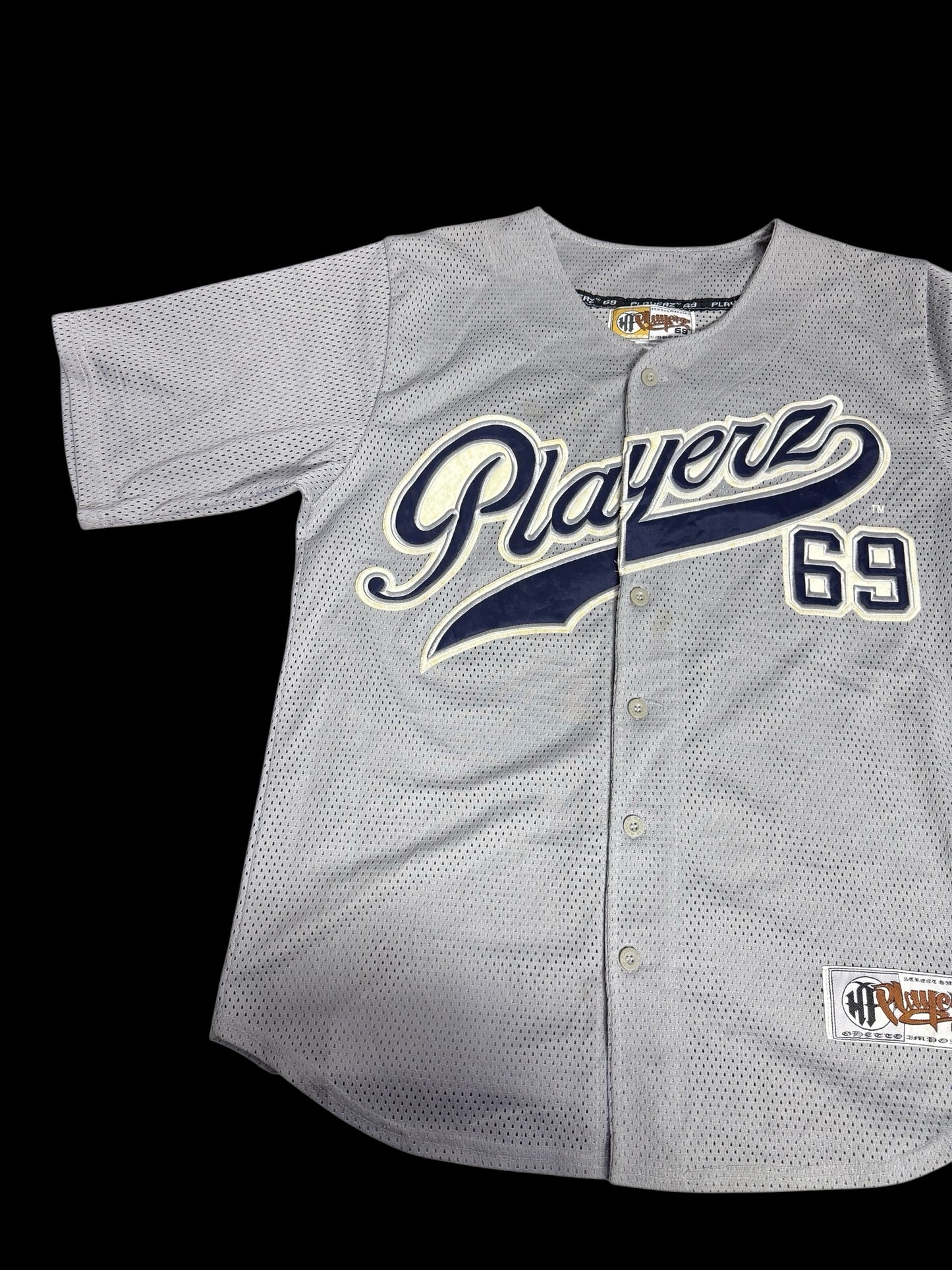 Vintage Y2K Playerz 69 Baseball Jersey Shirt Mesh Streetwear