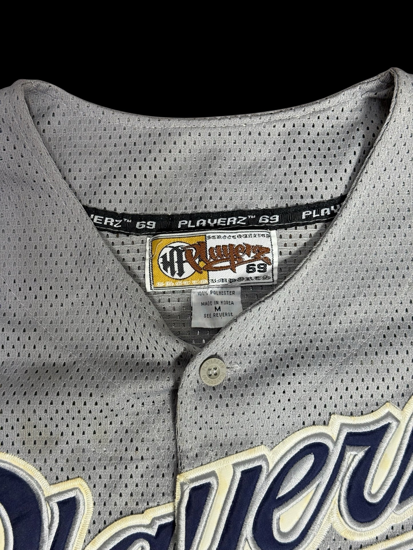 Vintage Y2K Playerz 69 Baseball Jersey Shirt Mesh Streetwear