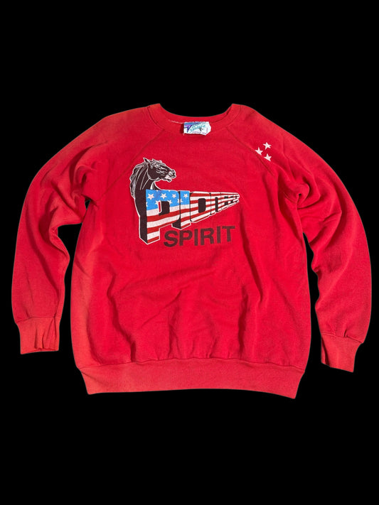 Vintage 1990s Pioneer Spirit USA Flag Graphic Sweatshirt