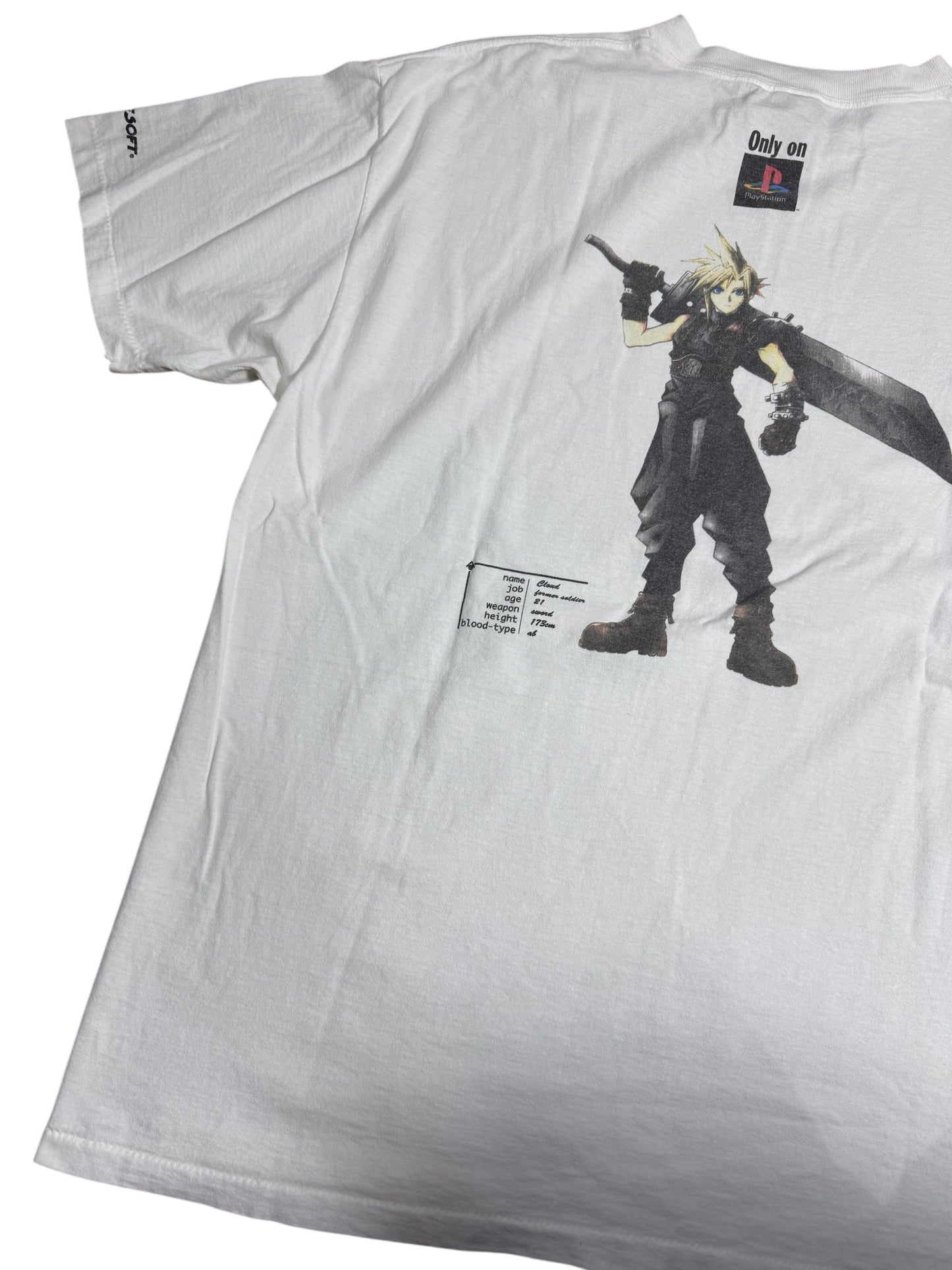 Vintage 90s Final Fantasy VII Cloud Strife T Shirt Squaresoft PlayStation