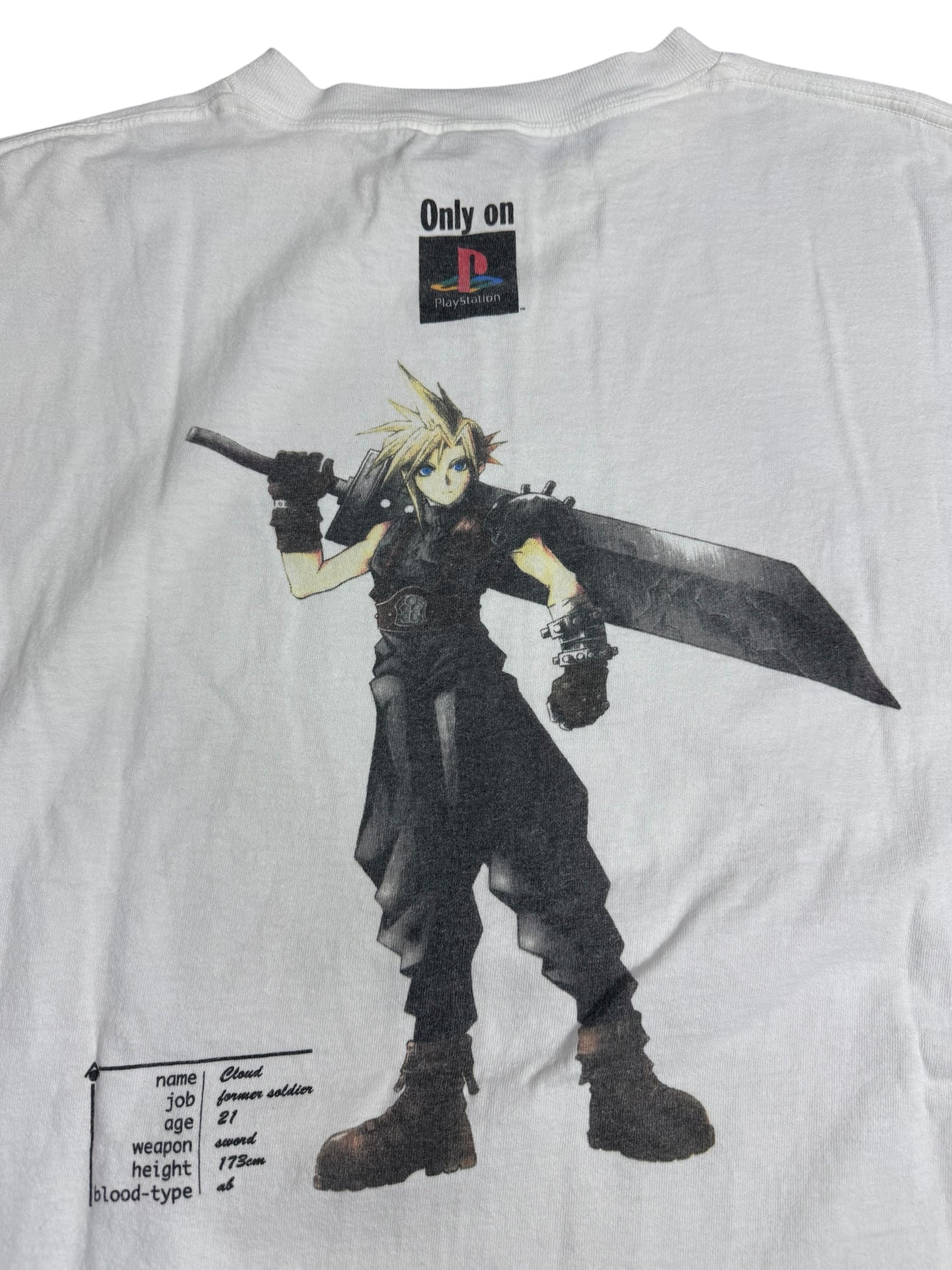 Vintage 90s Final Fantasy VII Cloud Strife T Shirt Squaresoft PlayStation