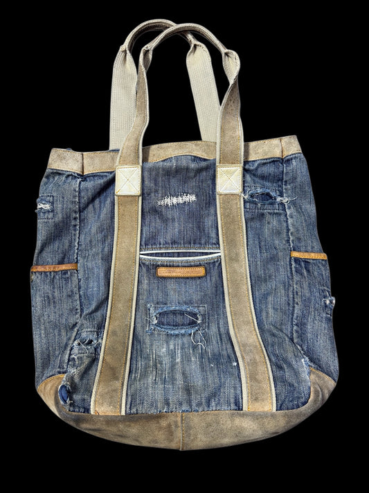 Master-Piece Japan Denim Suede Tote Bag