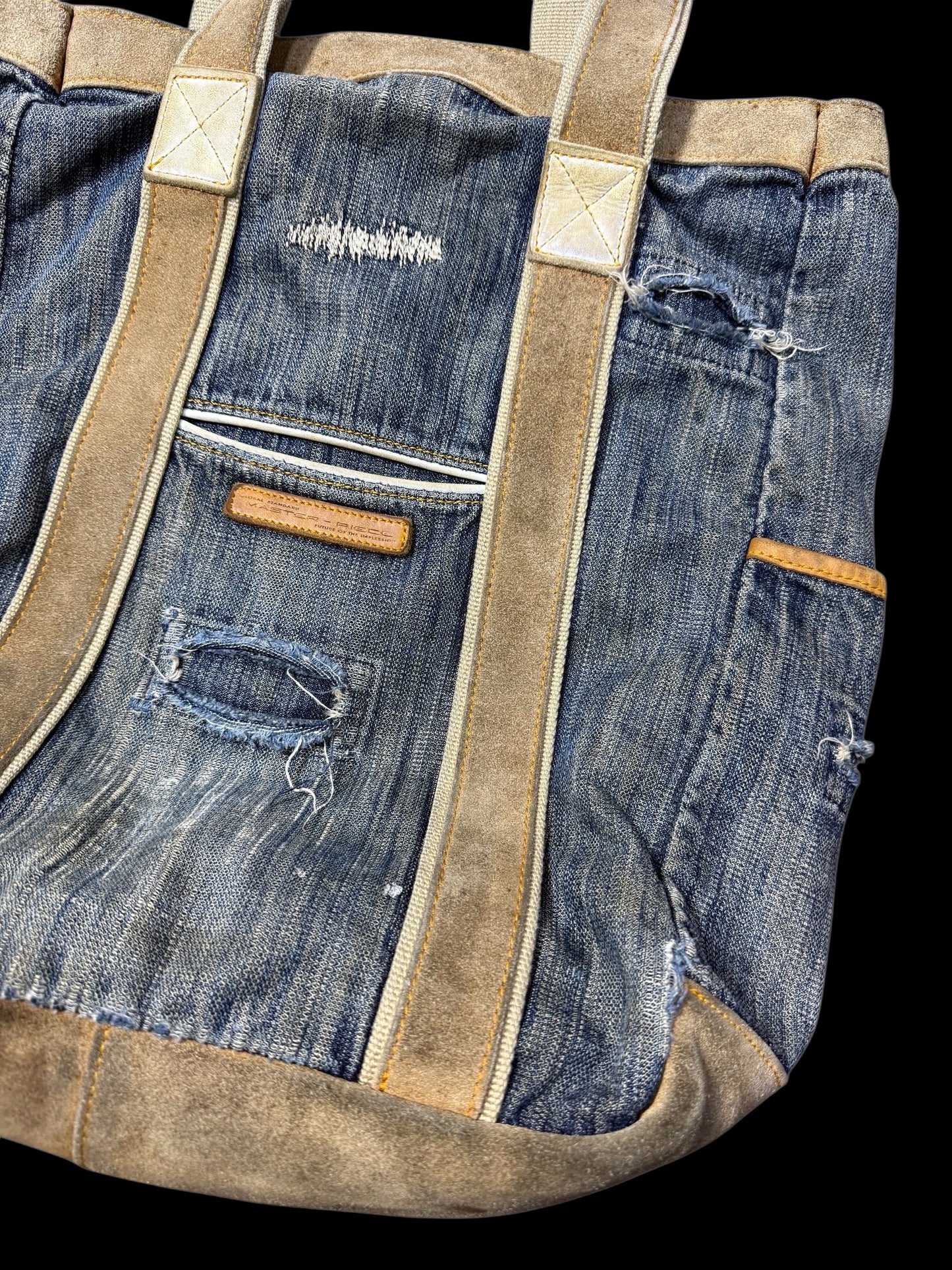 Master-Piece Japan Denim Suede Tote Bag