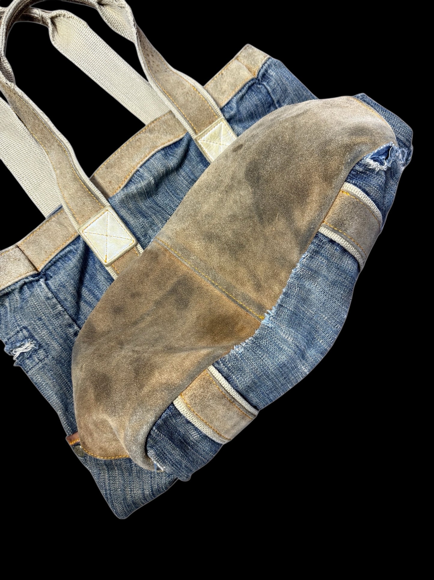 Master-Piece Japan Denim Suede Tote Bag