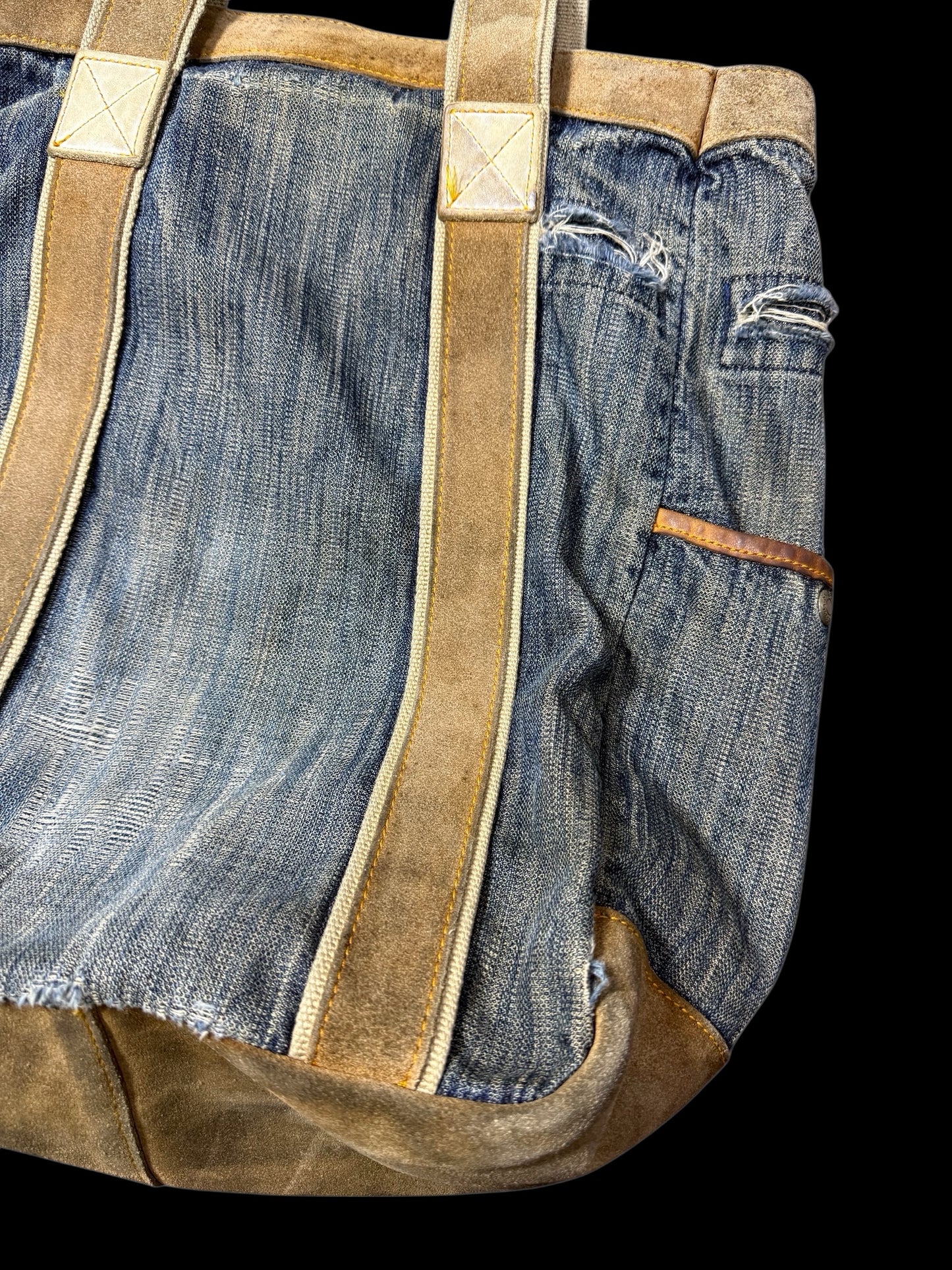 Master-Piece Japan Denim Suede Tote Bag