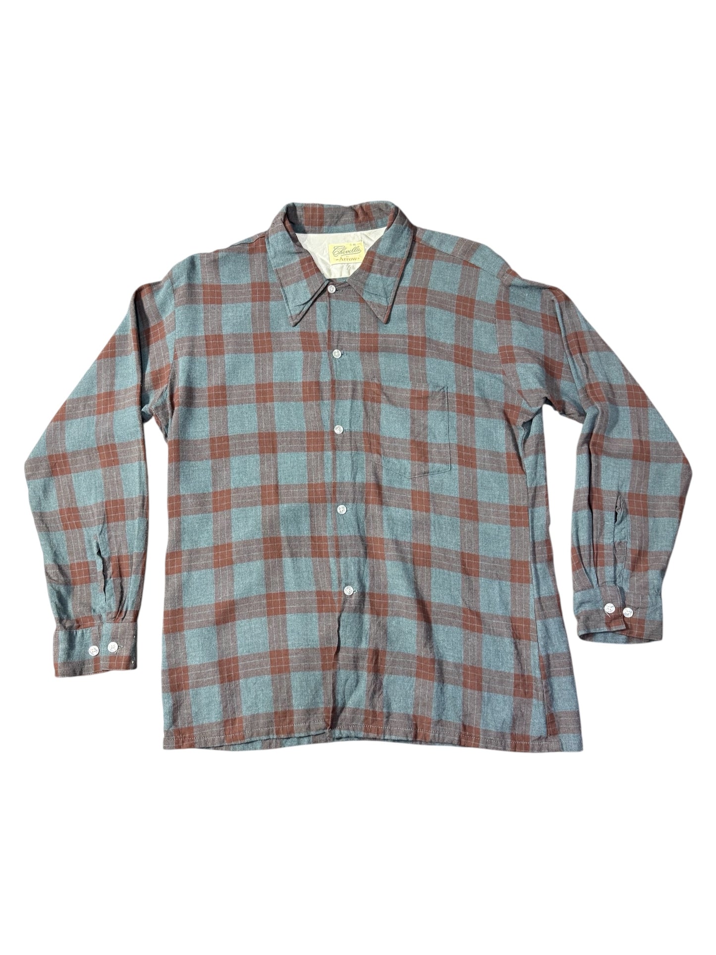 Vintage Arrow Chevella Plaid Flannel Shirt 1950s–60s