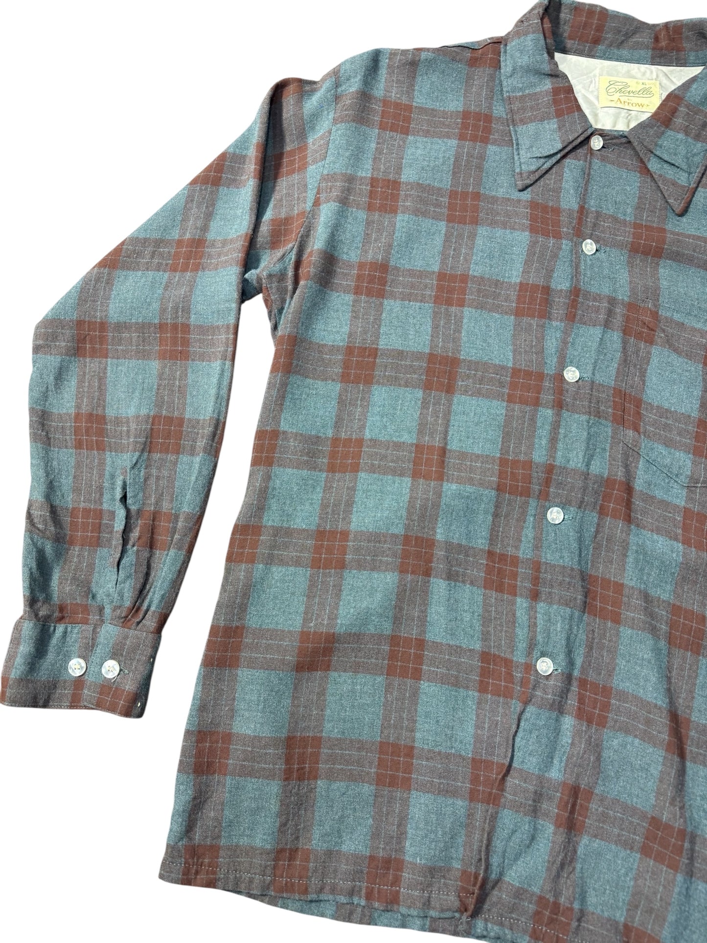 Vintage Arrow Chevella Plaid Flannel Shirt 1950s–60s