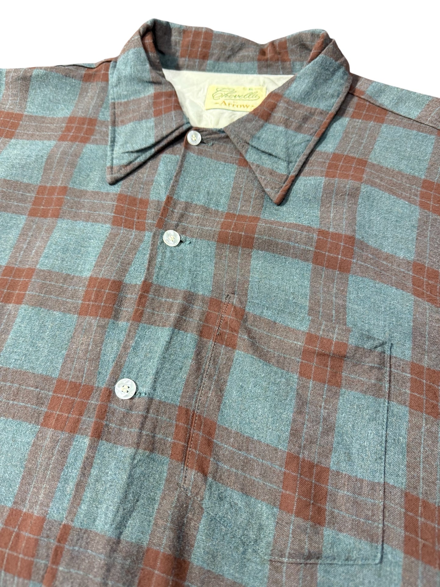 Vintage Arrow Chevella Plaid Flannel Shirt 1950s–60s