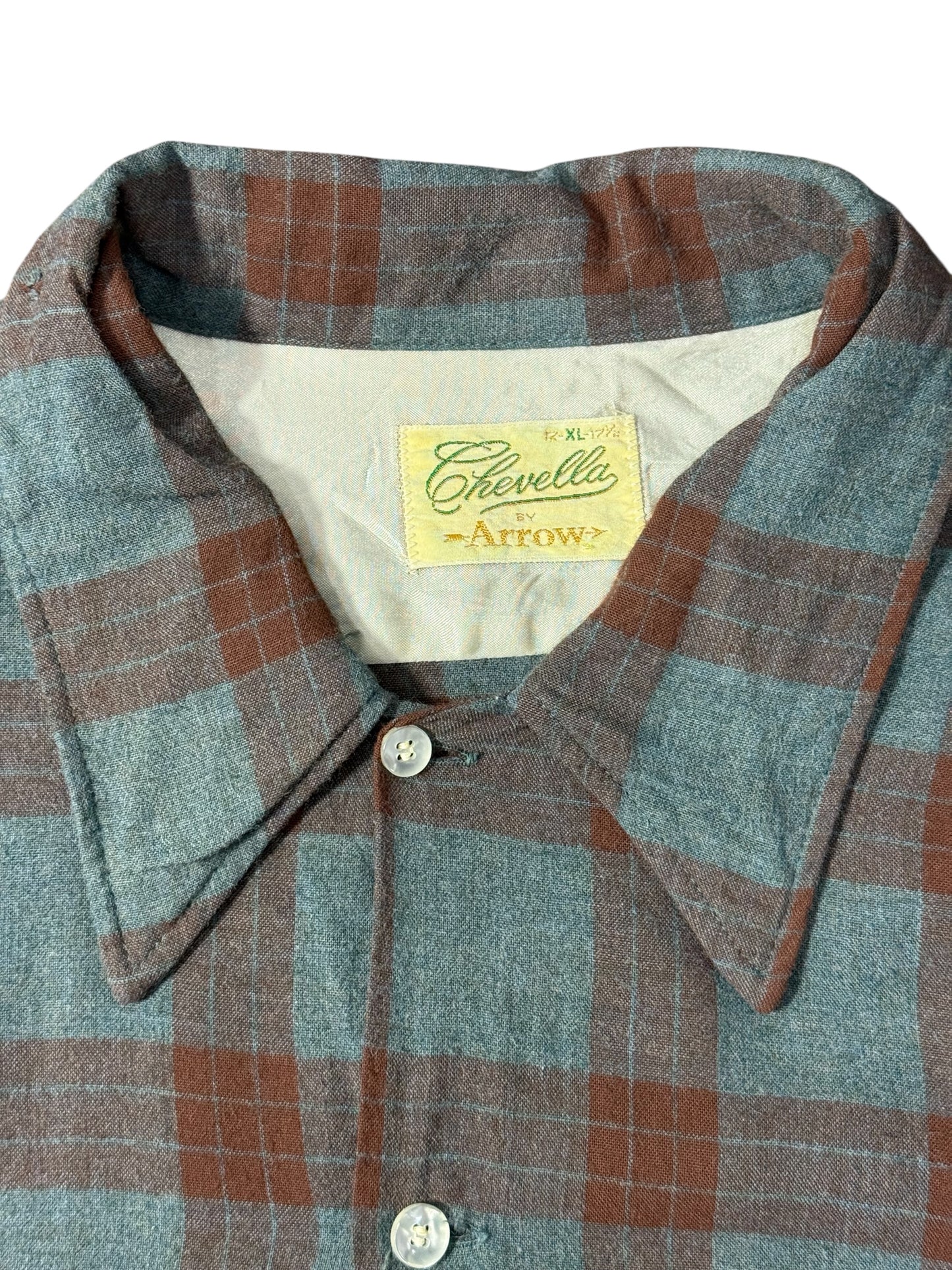 Vintage Arrow Chevella Plaid Flannel Shirt 1950s–60s