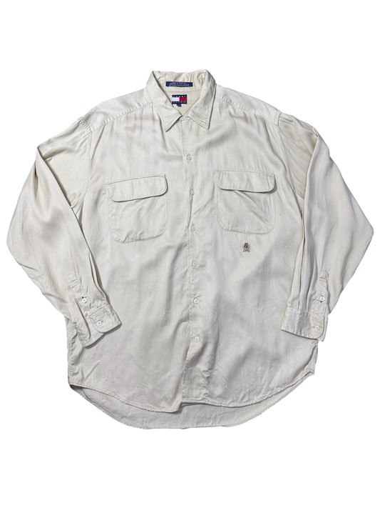 Vintage 90s Tommy Hilfiger Rayon Work Shirt