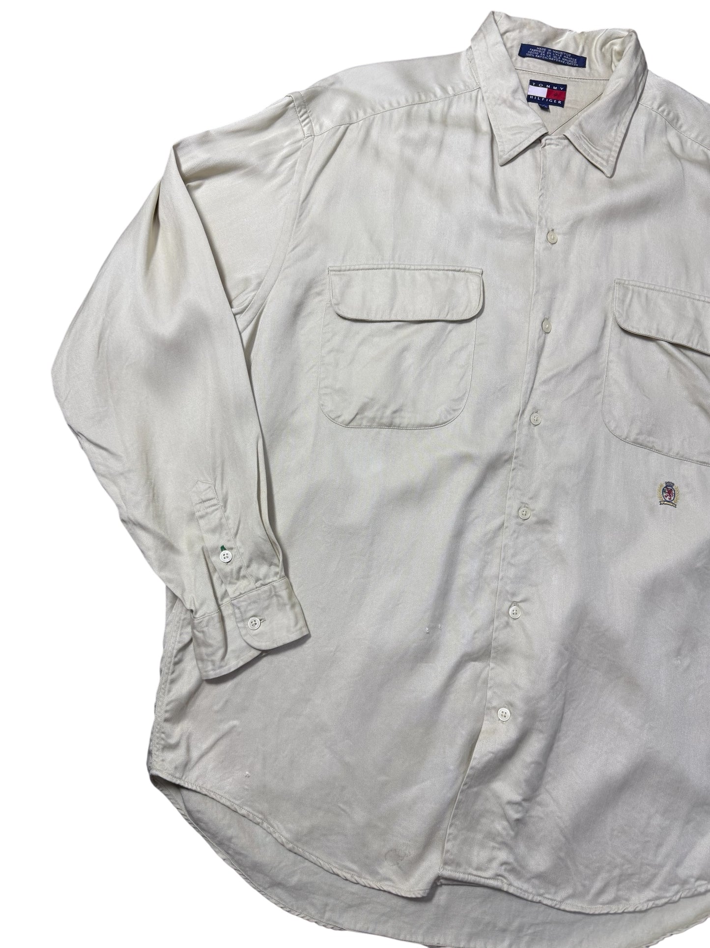 Vintage 90s Tommy Hilfiger Rayon Work Shirt