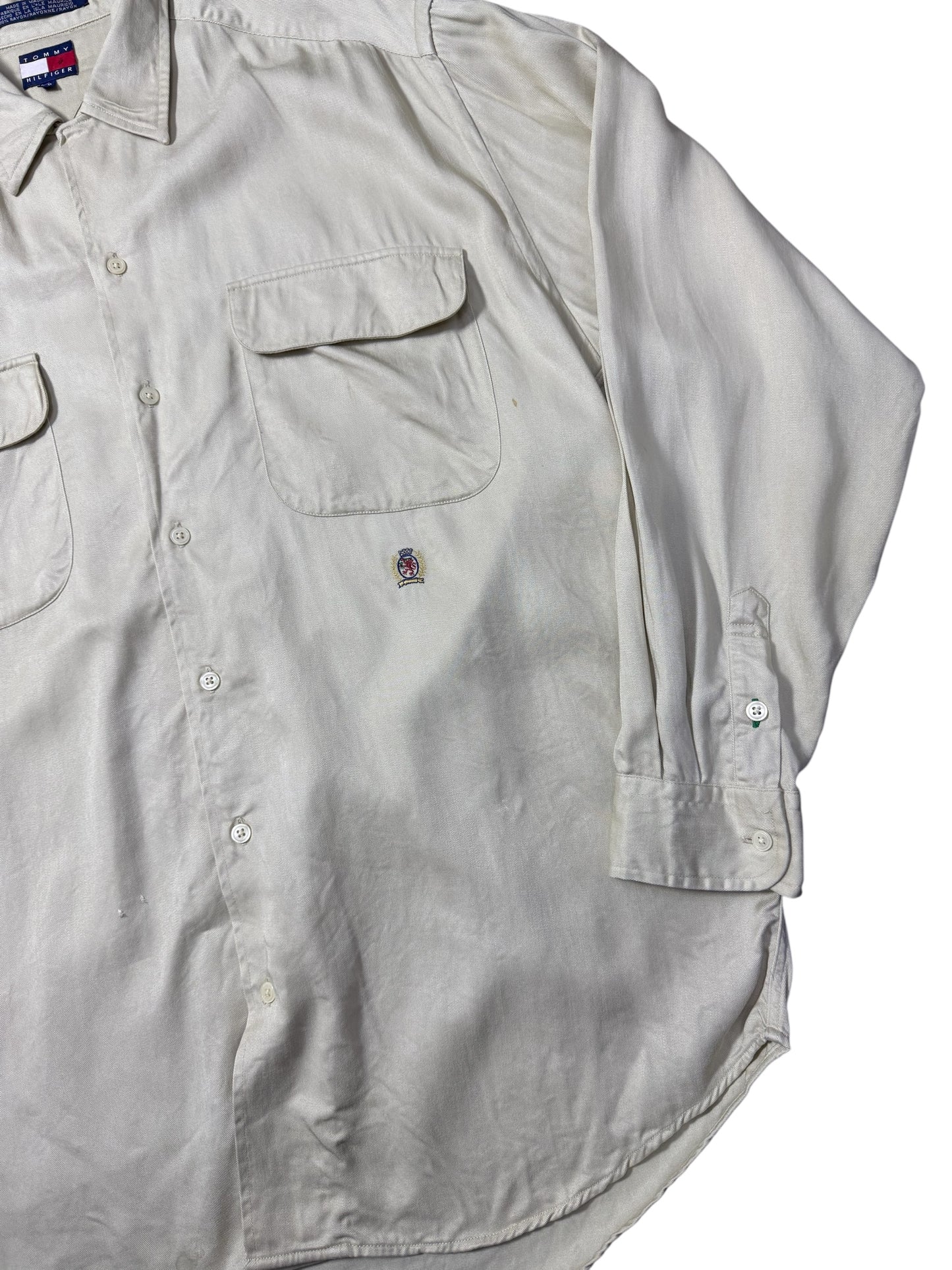 Vintage 90s Tommy Hilfiger Rayon Work Shirt