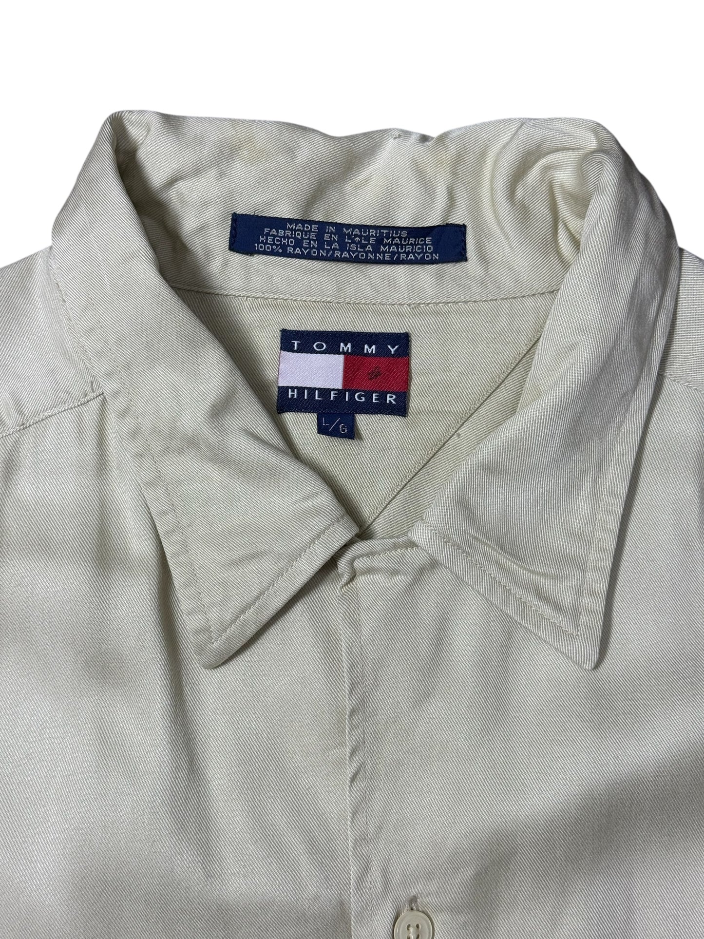 Vintage 90s Tommy Hilfiger Rayon Work Shirt