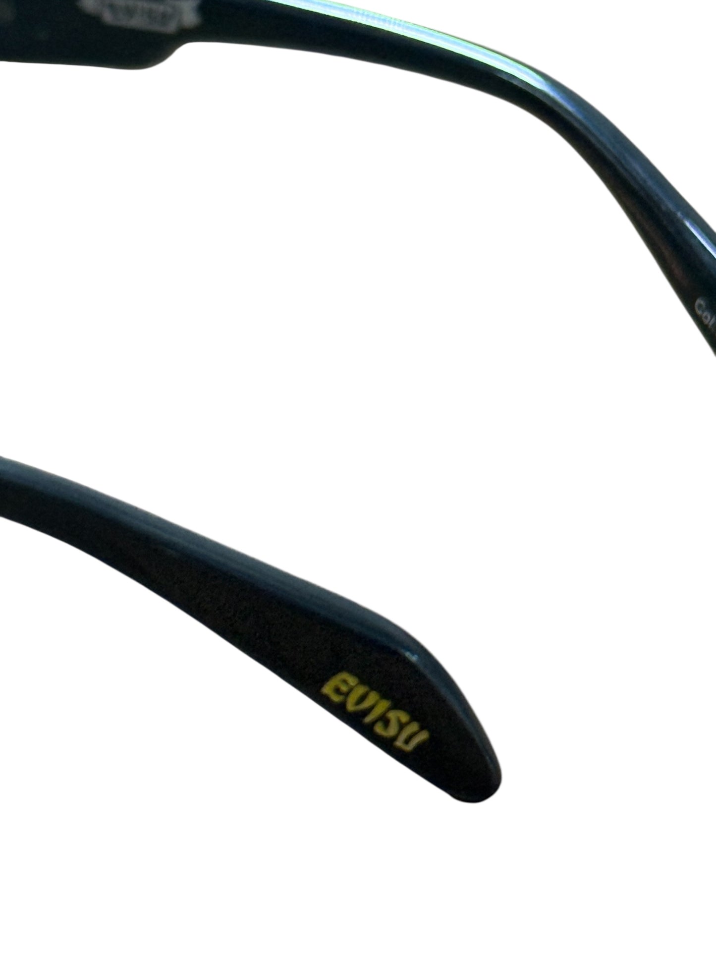Vintage Y2K Evisu Eyeglasses Frame Slim Rectangle Black