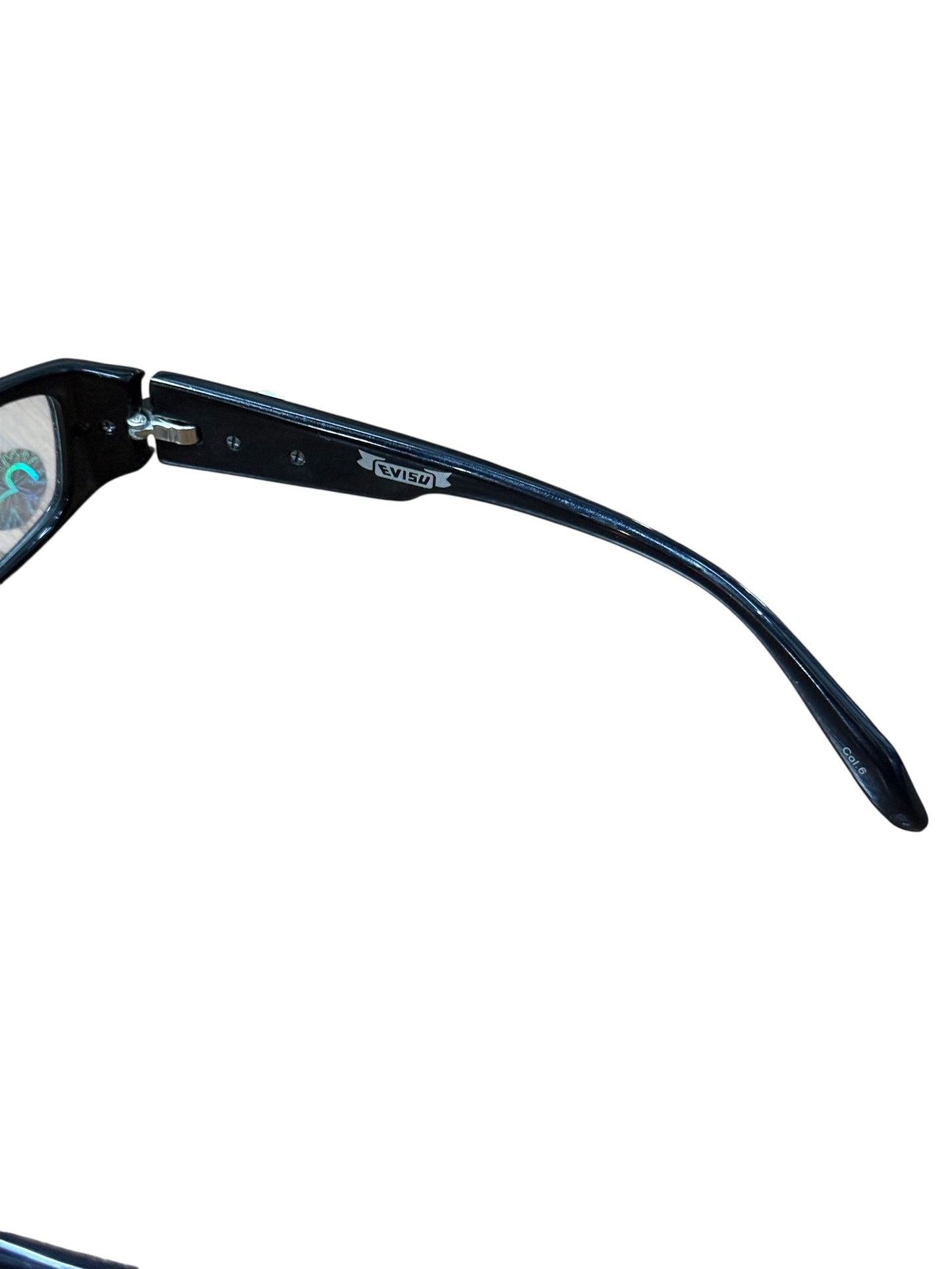 Vintage Y2K Evisu Eyeglasses Frame Slim Rectangle Black