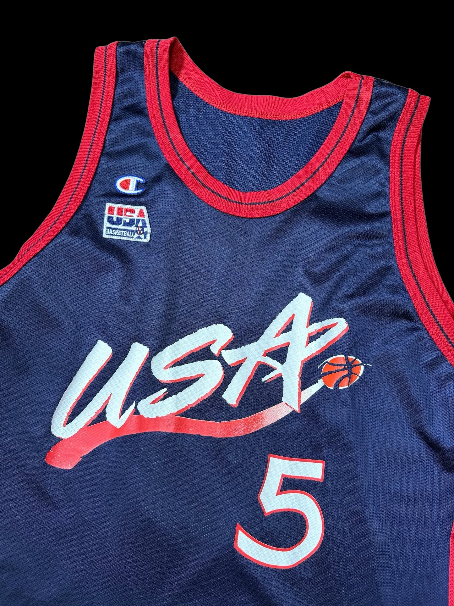Vintage 1990s Champion USA Basketball Jersey #5 Grant Hill