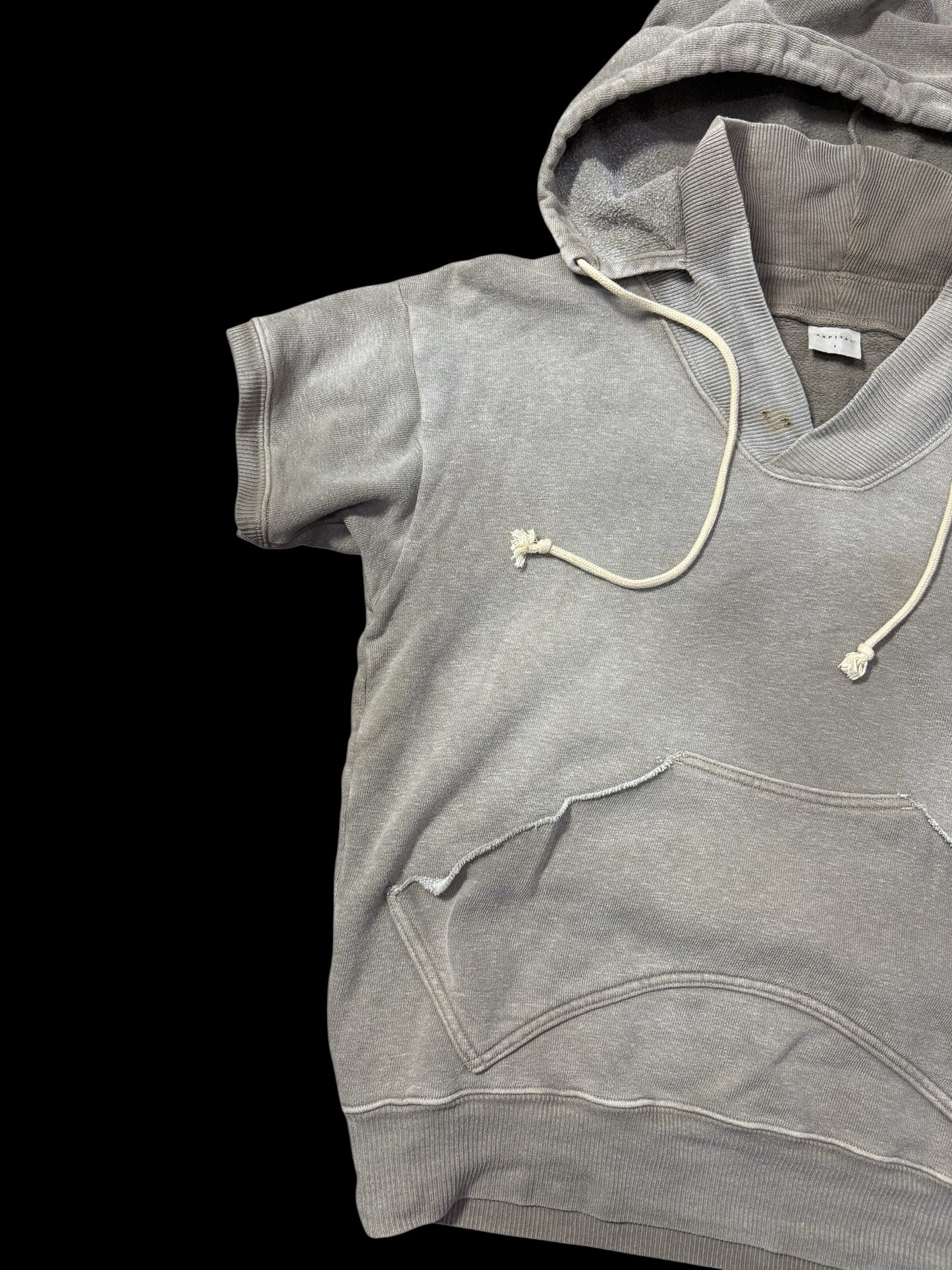 Kapital Afterhood Short Sleeve Hoodie Made in Japan Sweatshirt